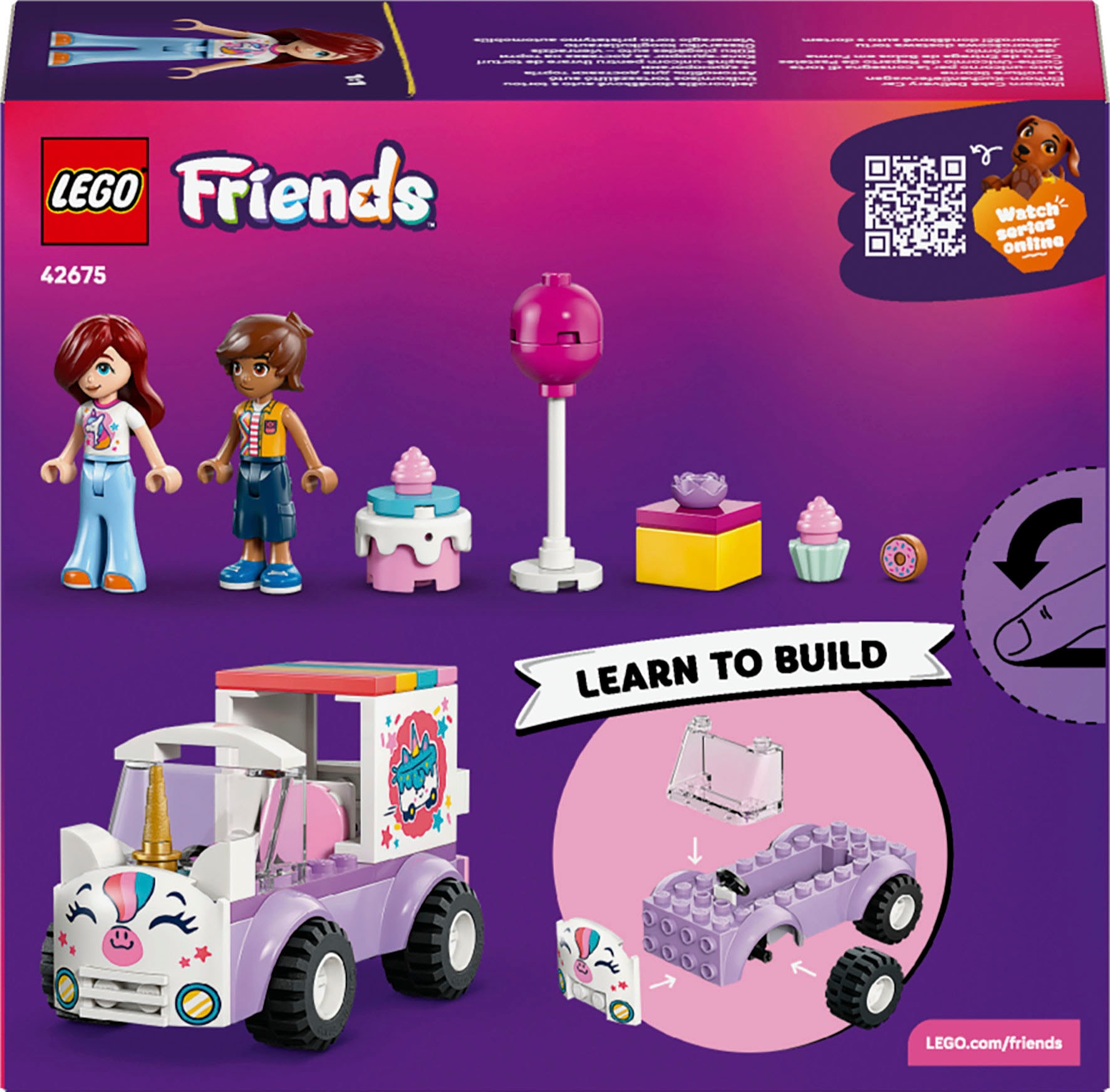 LEGO® Konstruktionsspielsteine »Einhorn-Kuchenlieferwagen (42675), LEGO Friends« Made in Europe