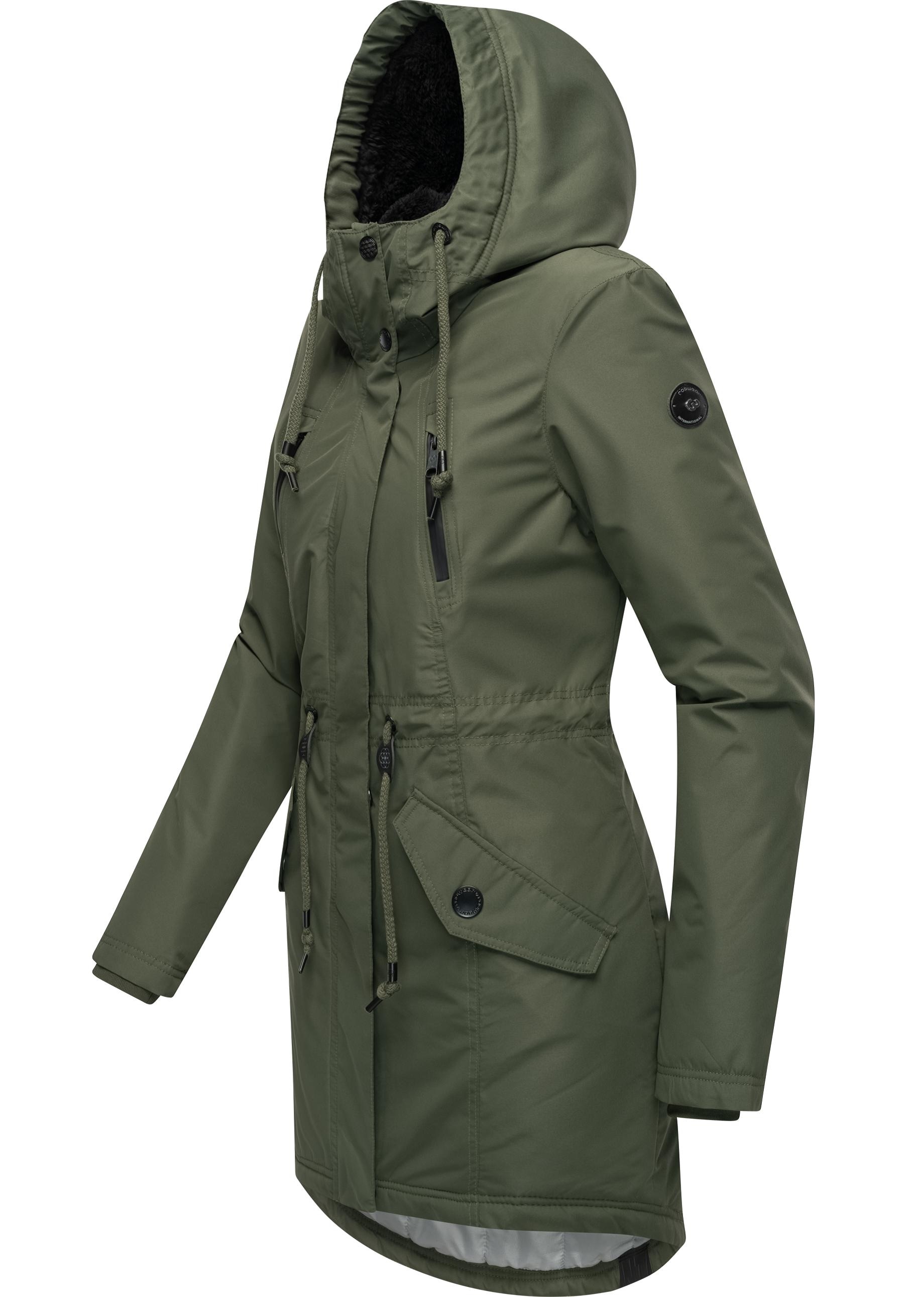Ragwear Wintermantel »Elsien«, wasserdichter Winterparka mit Teddyfell-Futter