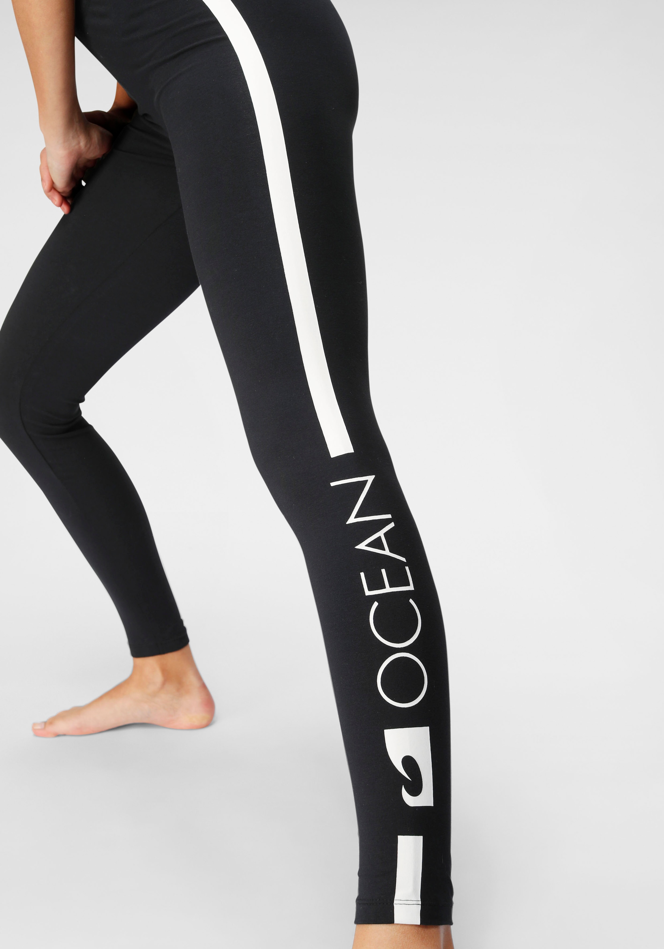 Ocean Sportswear Leggings, (Packung, 2er-Pack), mit Kontraststreifen und Logodruck