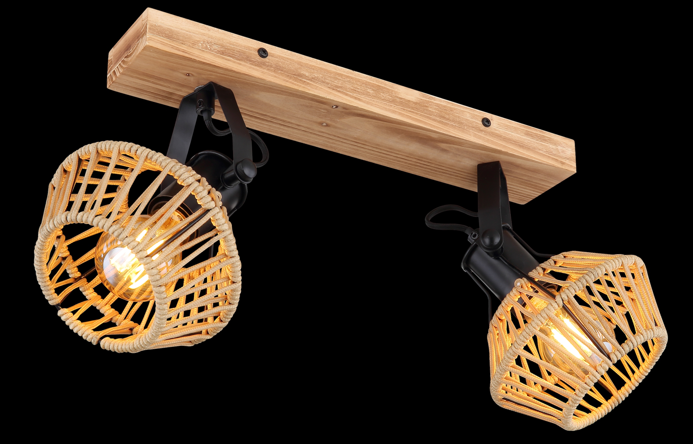 GLOBO LIGHTING Deckenstrahler »VALLI«, Leuchtmittel E27 | ohne Leuchtmittel, Deckenspot/braun/Hanf naturfarben/Flur/Wohnzimmer