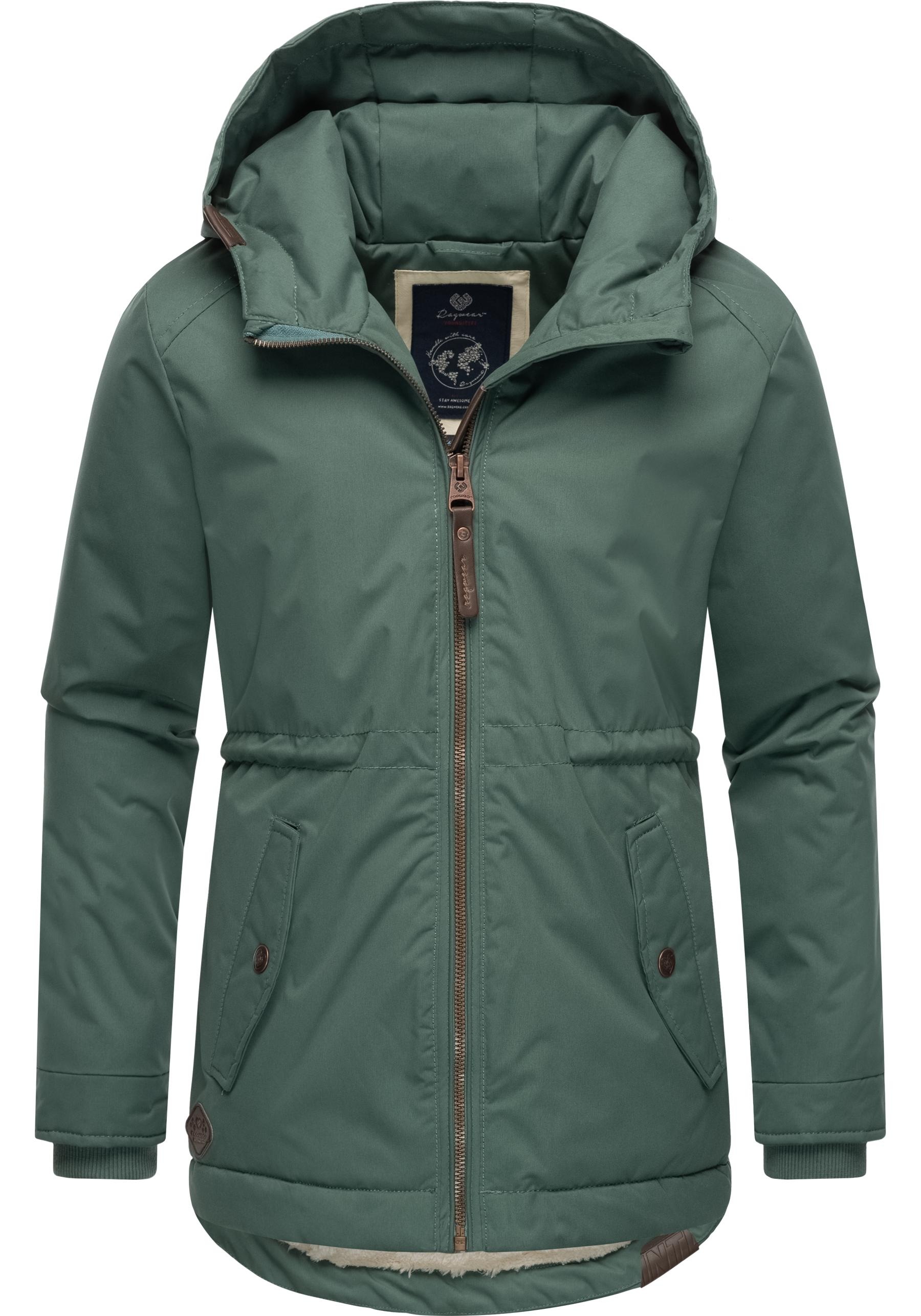 Ragwear Winterjacke »Layra«, mit Kapuze, Jacke mit flauschig warmem Teddyfell-Innenfutter