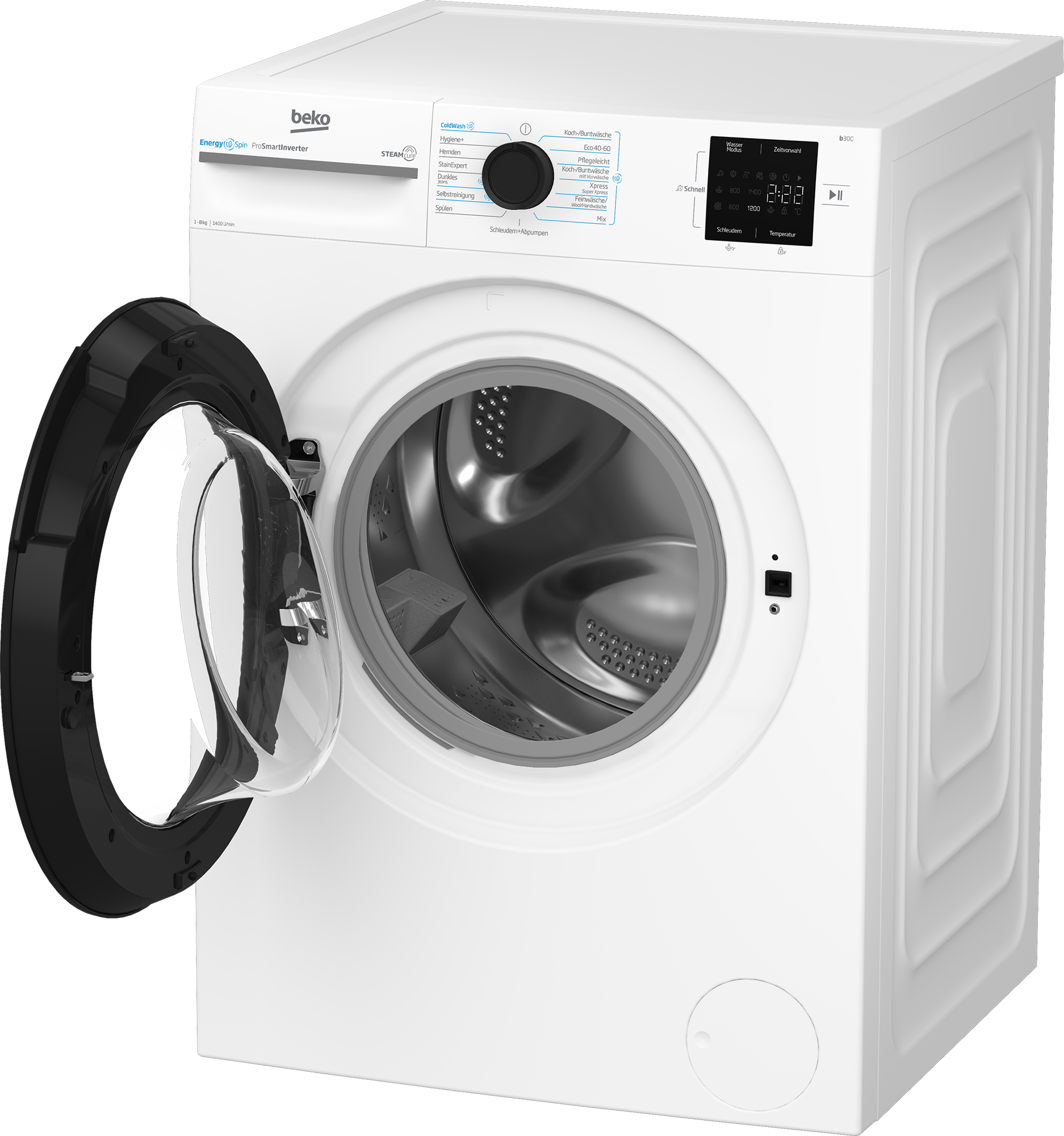 BEKO Waschmaschine »BM3WFU3841X«, 8 kg, 1400 U/min, Waschen mit EnergySpin: Bis zu 35 % Energie sparen – nicht nur in Eco