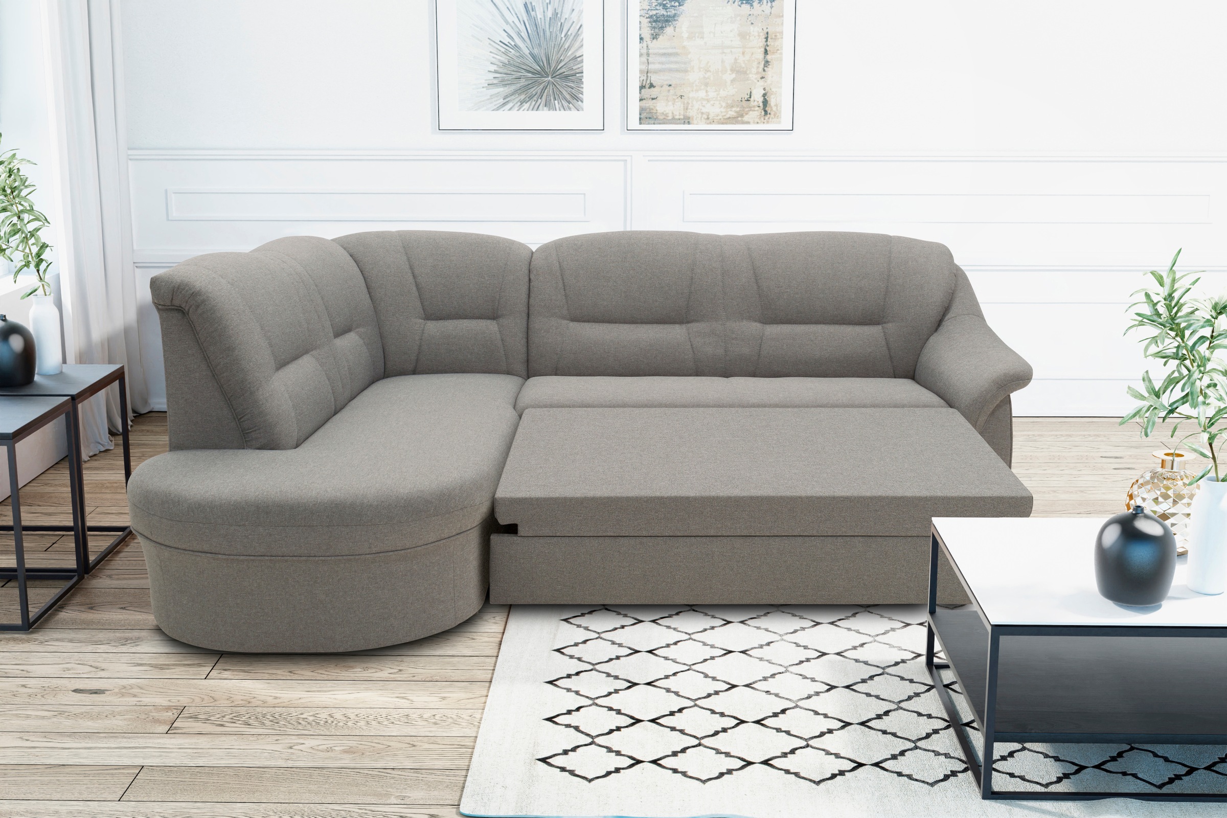 DOMO collection Ecksofa "Faenza für kleine Räume, Stellmaße 232x176cm, komf günstig online kaufen