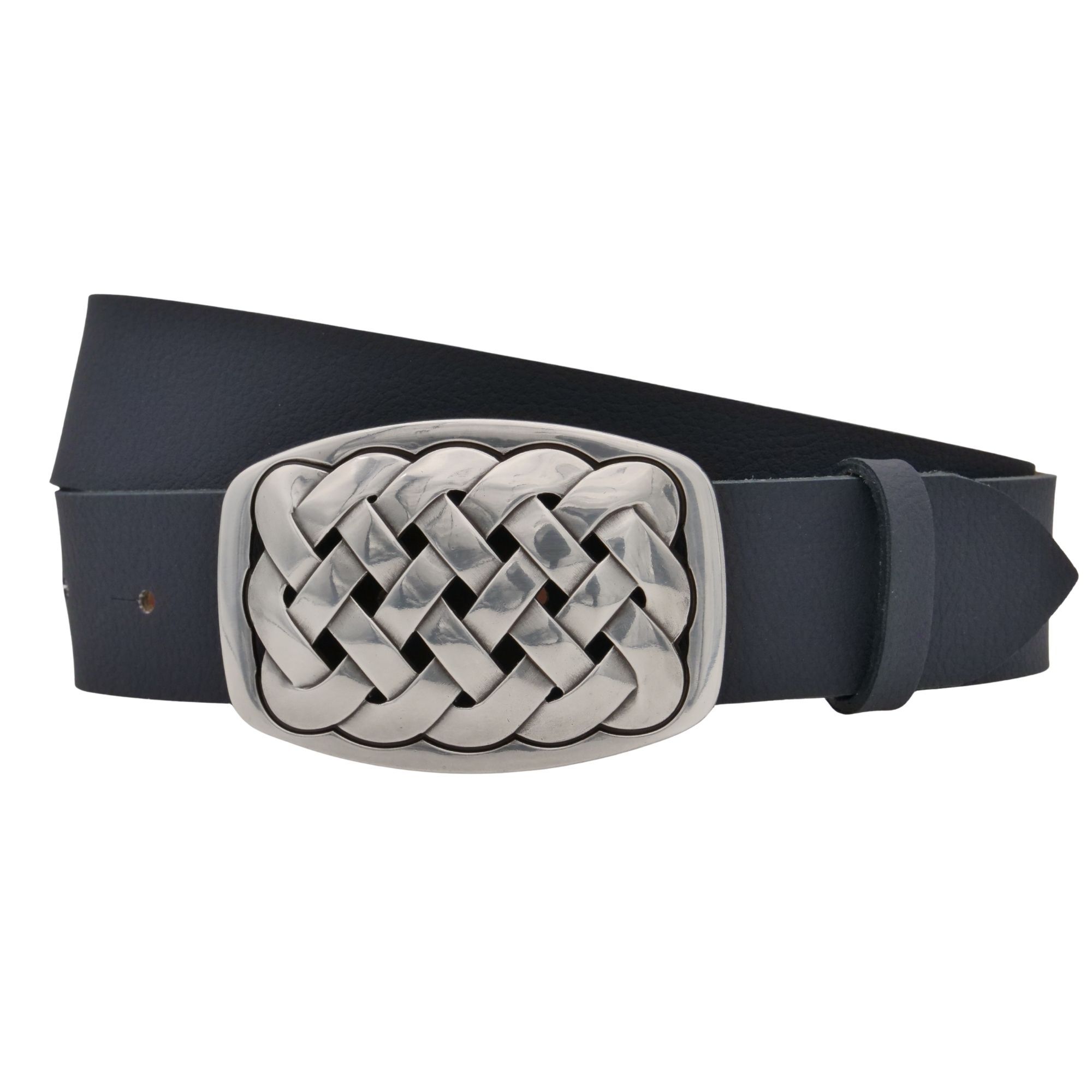 AnnaMatoni Ledergürtel "AnnaMatoni AnnaMatoni Damen Gürtel Echtleder 4cm mit silberner"