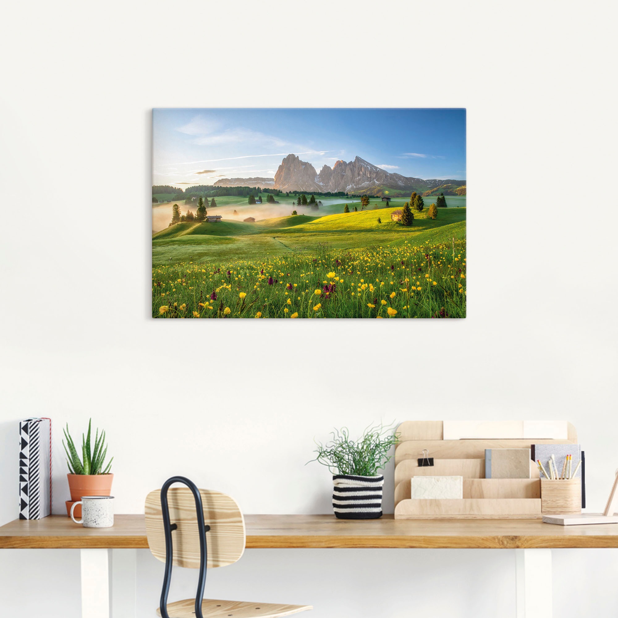 Artland Leinwandbild "Frühling auf der Seiser Alm" Berge & Alpenbilder 1 St günstig online kaufen