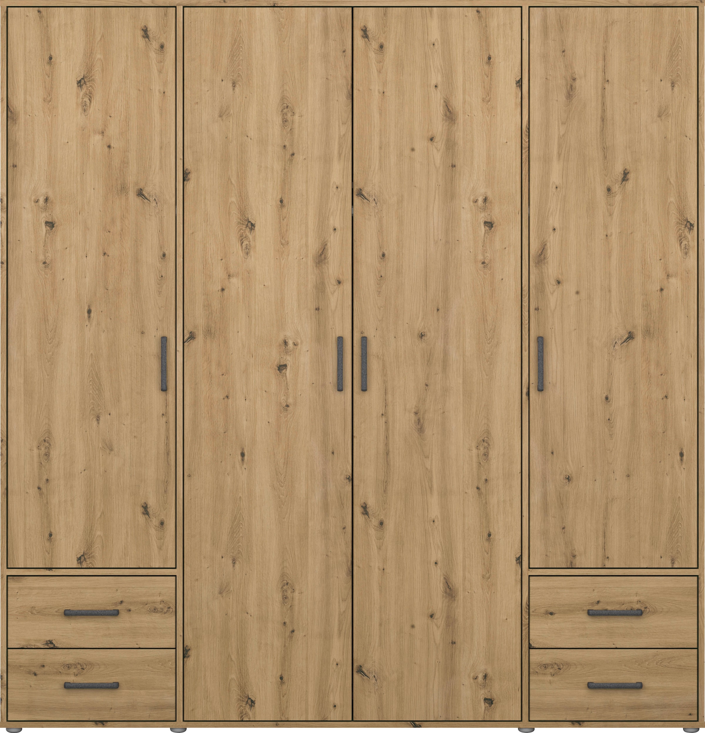 rauch Drehtürenschrank »Voyager, Kleiderschrank mit Außenschubkästen, Garderobe«, (in 3 verschiedenen Ausstattungen BASIC/CLASSIC/PREMIUM), Made in Germany
