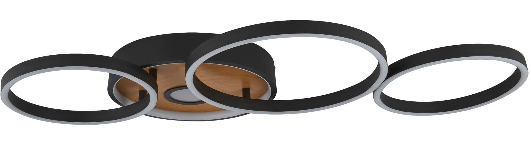 "SEARCHLIGHT LED Deckenleuchte ""Deckenleuchte Curio, 1-flammig"", schwarz (schwarz und braun), 1, H: 8cm, 1 Stk., Leuchten, Echtholz, LED