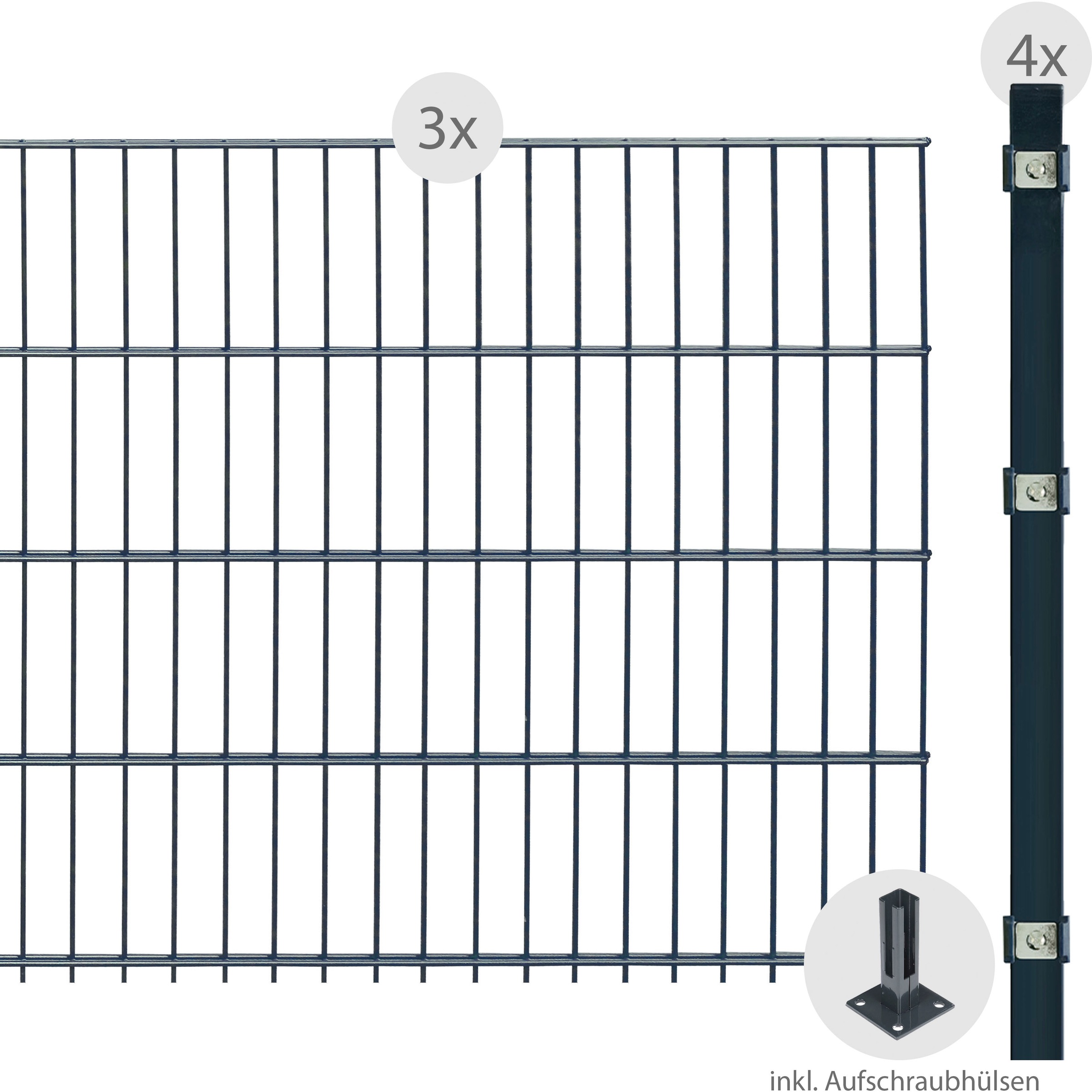 Arvotec Doppelstabmattenzaun »ESSENTIAL 83 zum Aufschrauben«, Zaunhöhe 83 cm, Zaunlänge 2 - 60 m