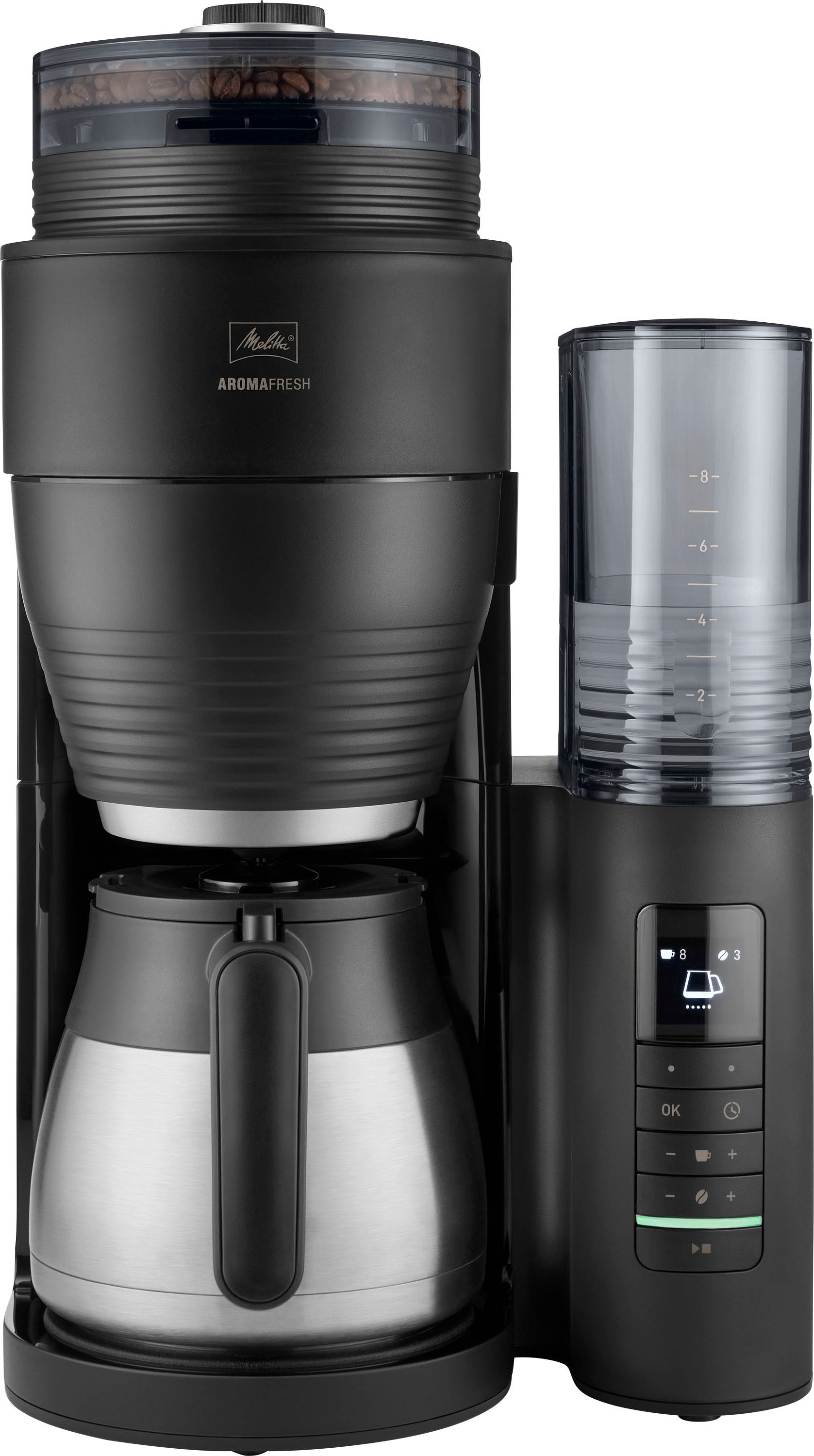 Kaffeemaschine mit Mahlwerk »AromaFresh Therm Pro X 1030-12 schwarz-silber«, 1 l...