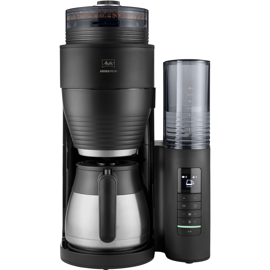 Melitta Kaffeemaschine mit Mahlwerk »AromaFresh Therm Pro X 1030-12 schwarz-silber«, 1 l Kaffeekanne, Papierfilter, 1x4