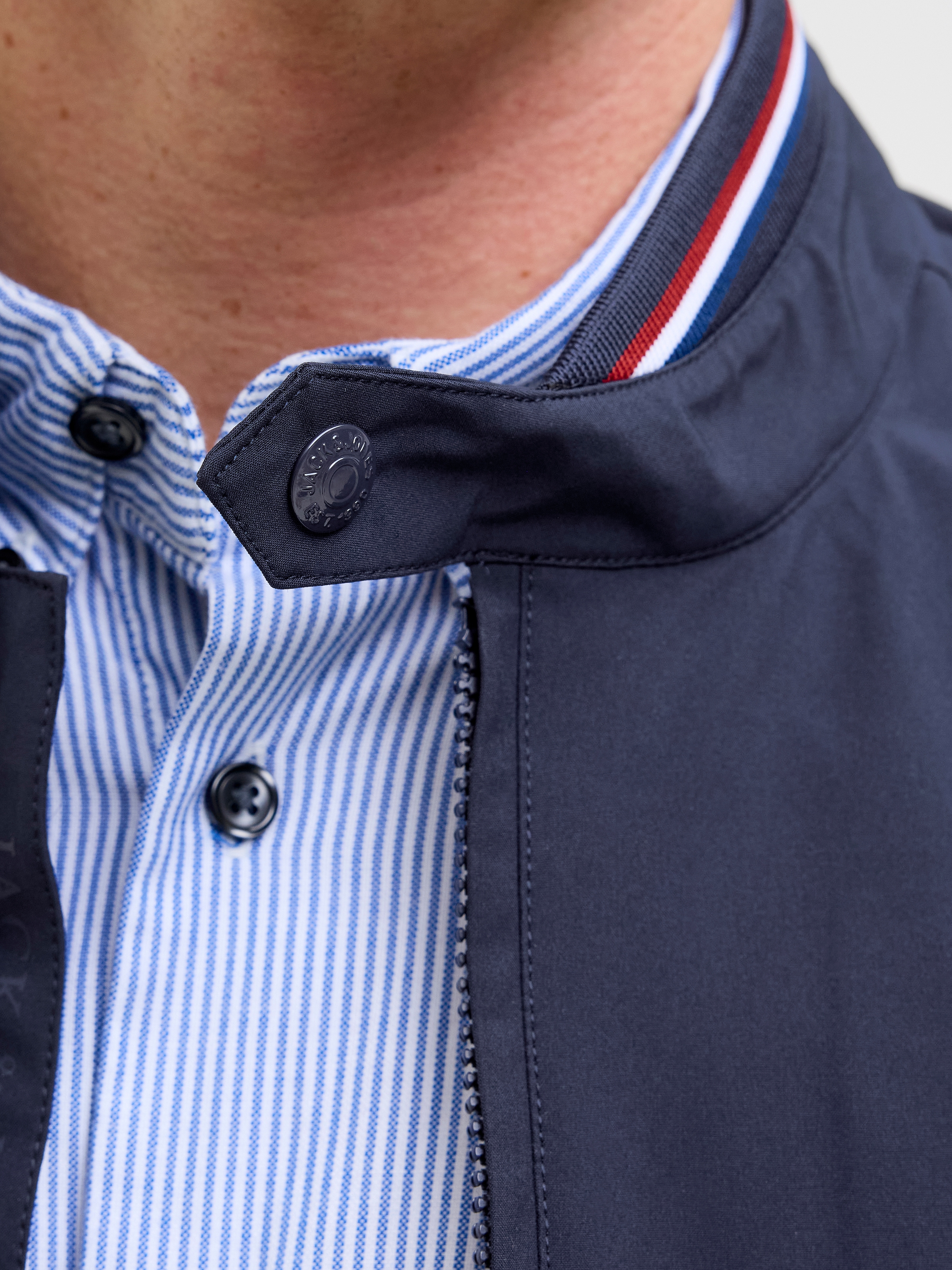 Jack & Jones Bomberjacke »JPRBLUBRAD BOMBER JACKET SN« Materialmix, regular fit