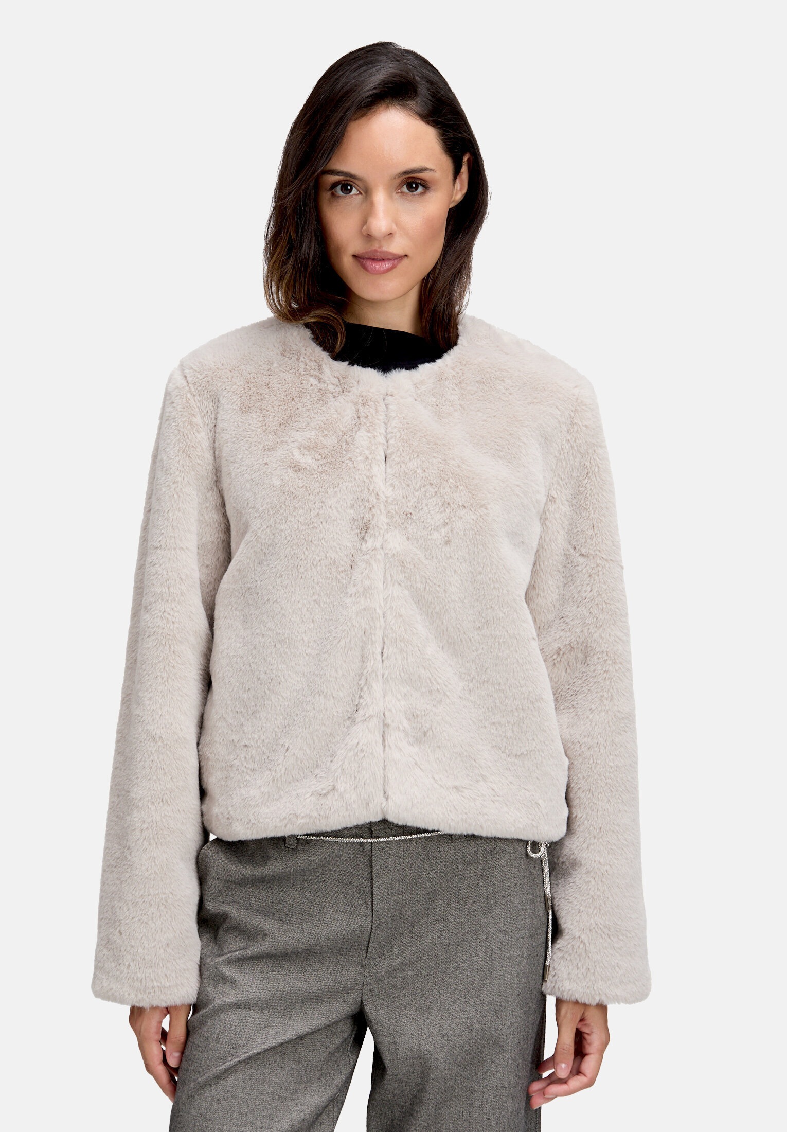 Cartoon Fellimitatjacke »Damen mit Eingrifftaschen«