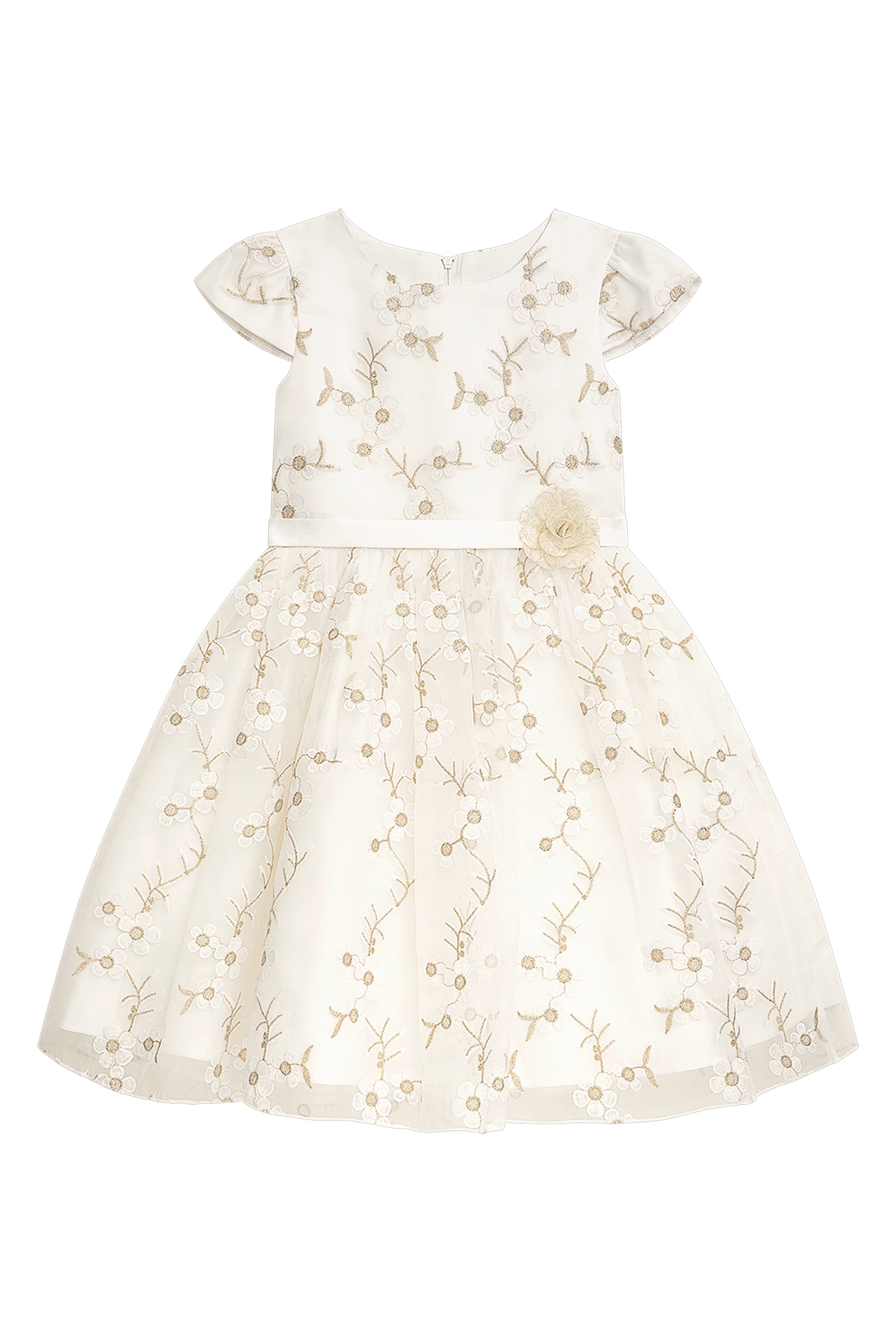 DANAMADE Mädchen Partykleid "DANAMADE Dresses Mädchenkleid"ivory, Gr. 98, Obermaterial: 90% Polyester, 10% metallisierte Fasern; Futter: 100%