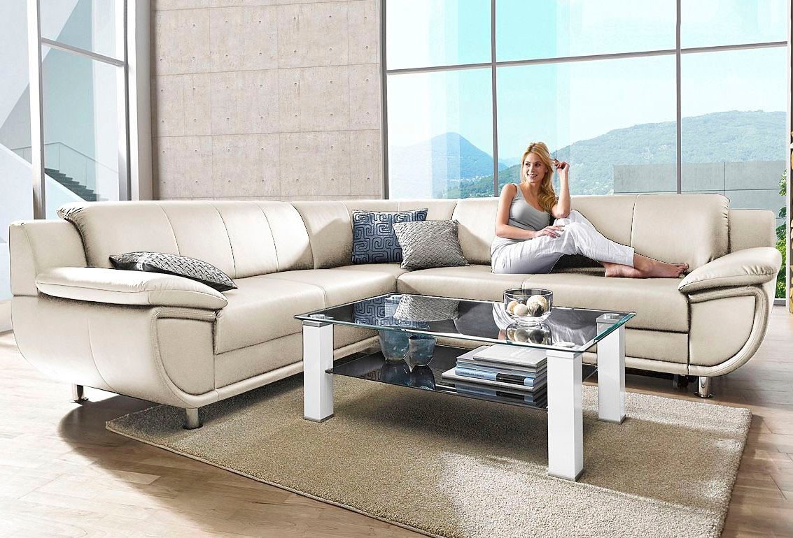 TRENDMANUFAKTUR Ecksofa »Rondo, L-Form«, wahlweise mit Bettfunktion, mit extra breiten...