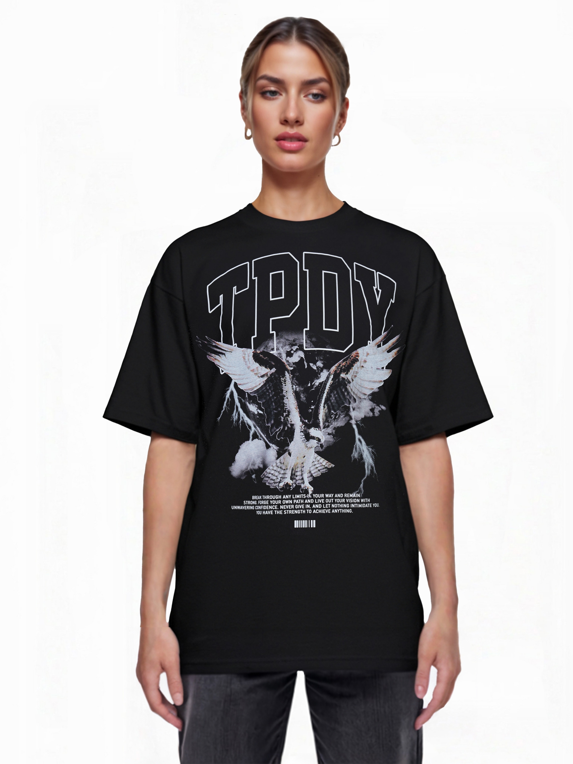 trueprodigy Oversize-Shirt "Yuki F Logo Print Oversized Rundhals"