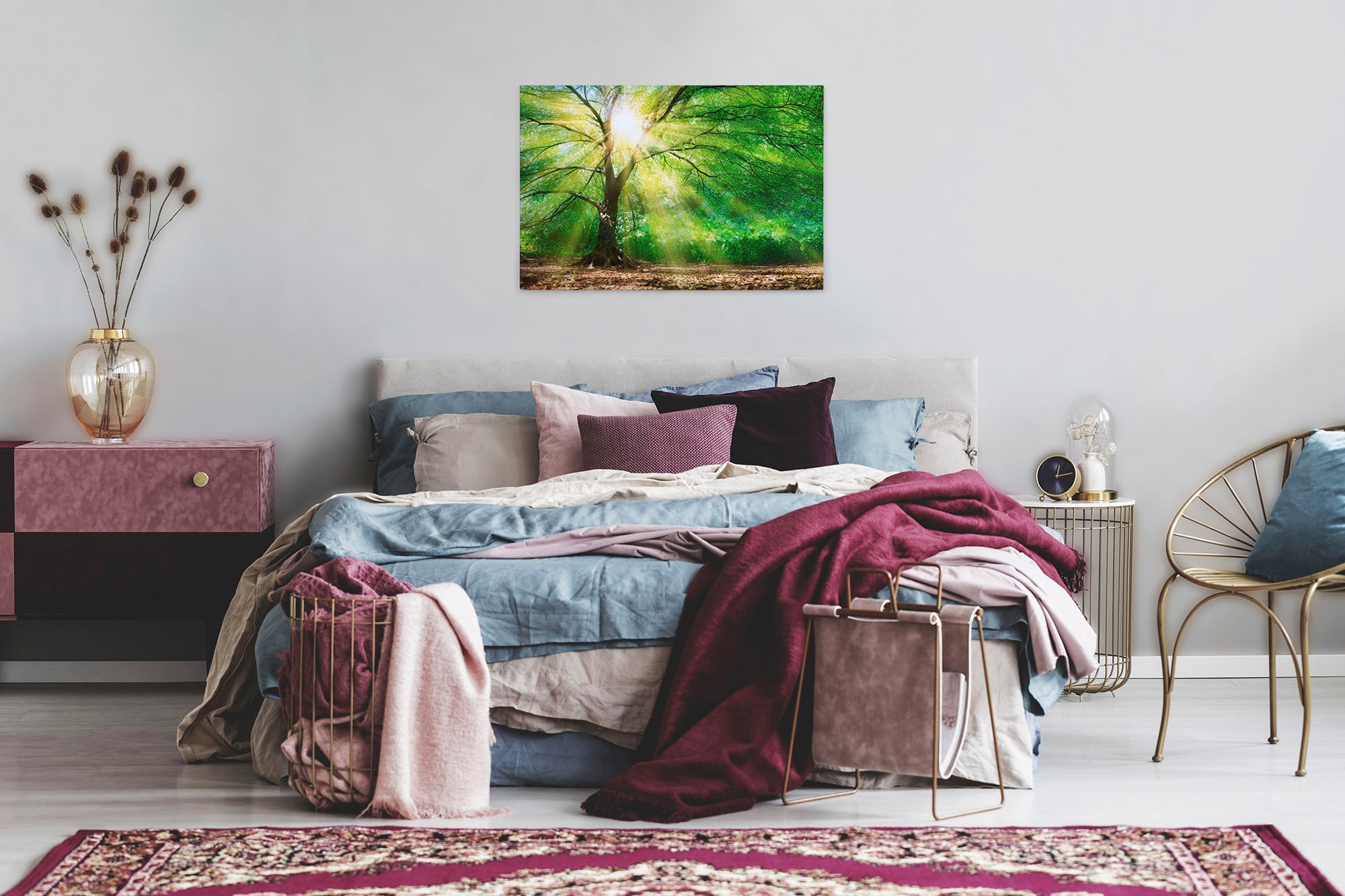 A.S. Création Leinwandbild »Forest Light«, Kunst-Wald-Kinder, (1 St.), Sonnenlicht Baumkrone Keilrahmen Natur Leinwand-Bild Wohnzimmer modern