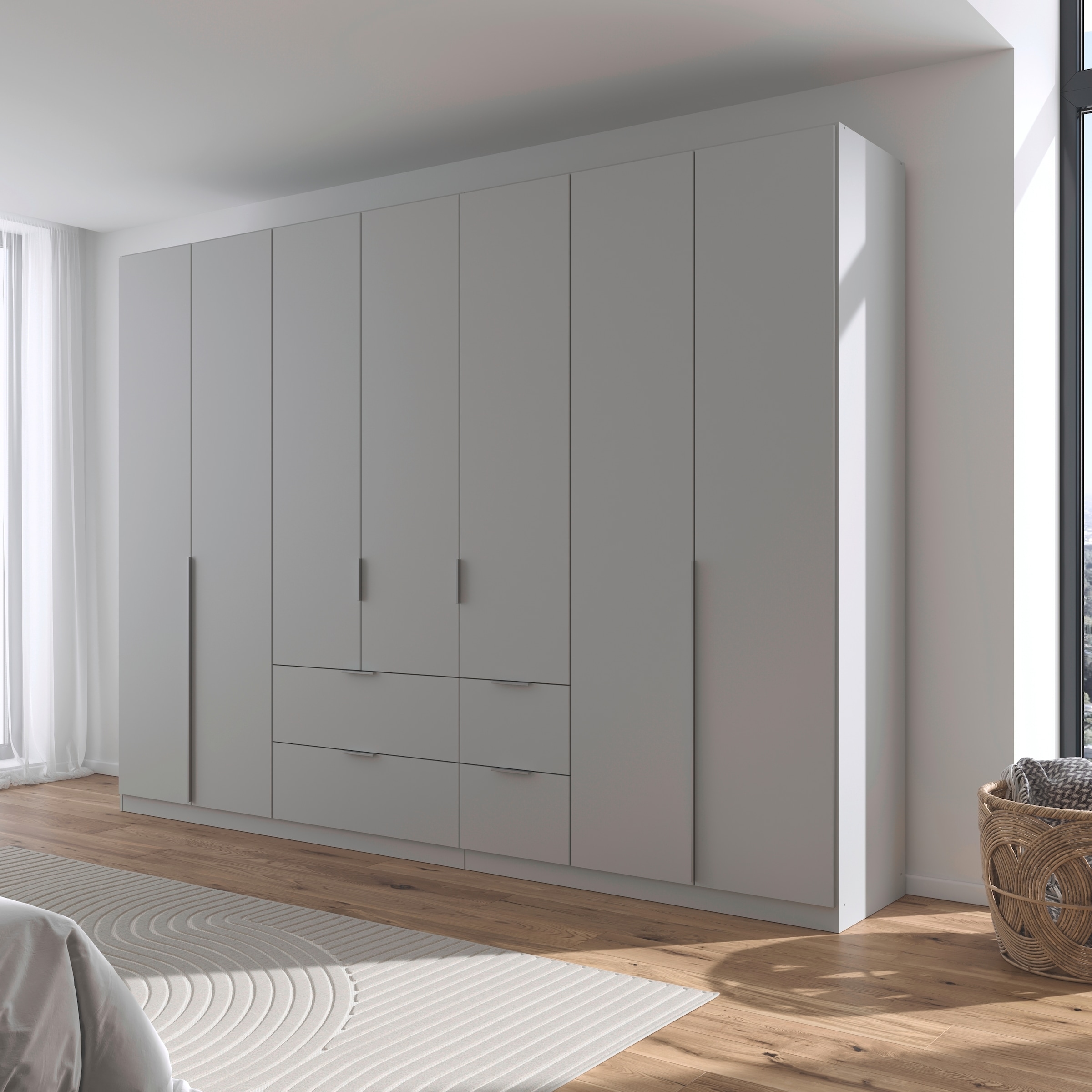 rauch Drehtürenschrank »Kleiderschrank Schrank Garderobe AGORDO mit Dekor- oder Hochglanzfront«, (in zwei Griff-Farben, Breiten 91-360 cm), mit Außenschubkästen, in 7 Breiten und 2 Höhen MADE IN GERMANY