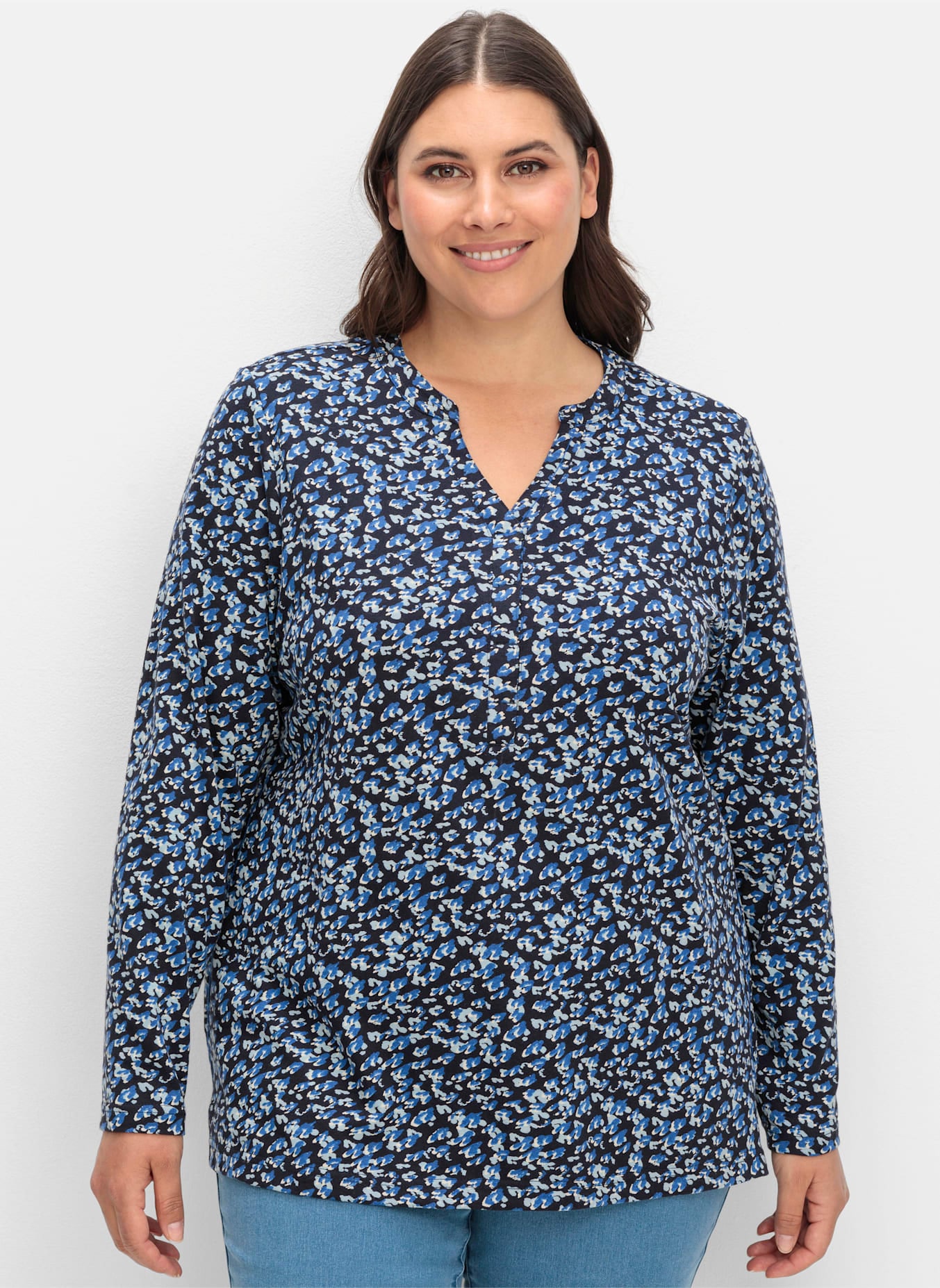 Sheego Langarmshirt »Rundhalsshirt«, (1 tlg.)