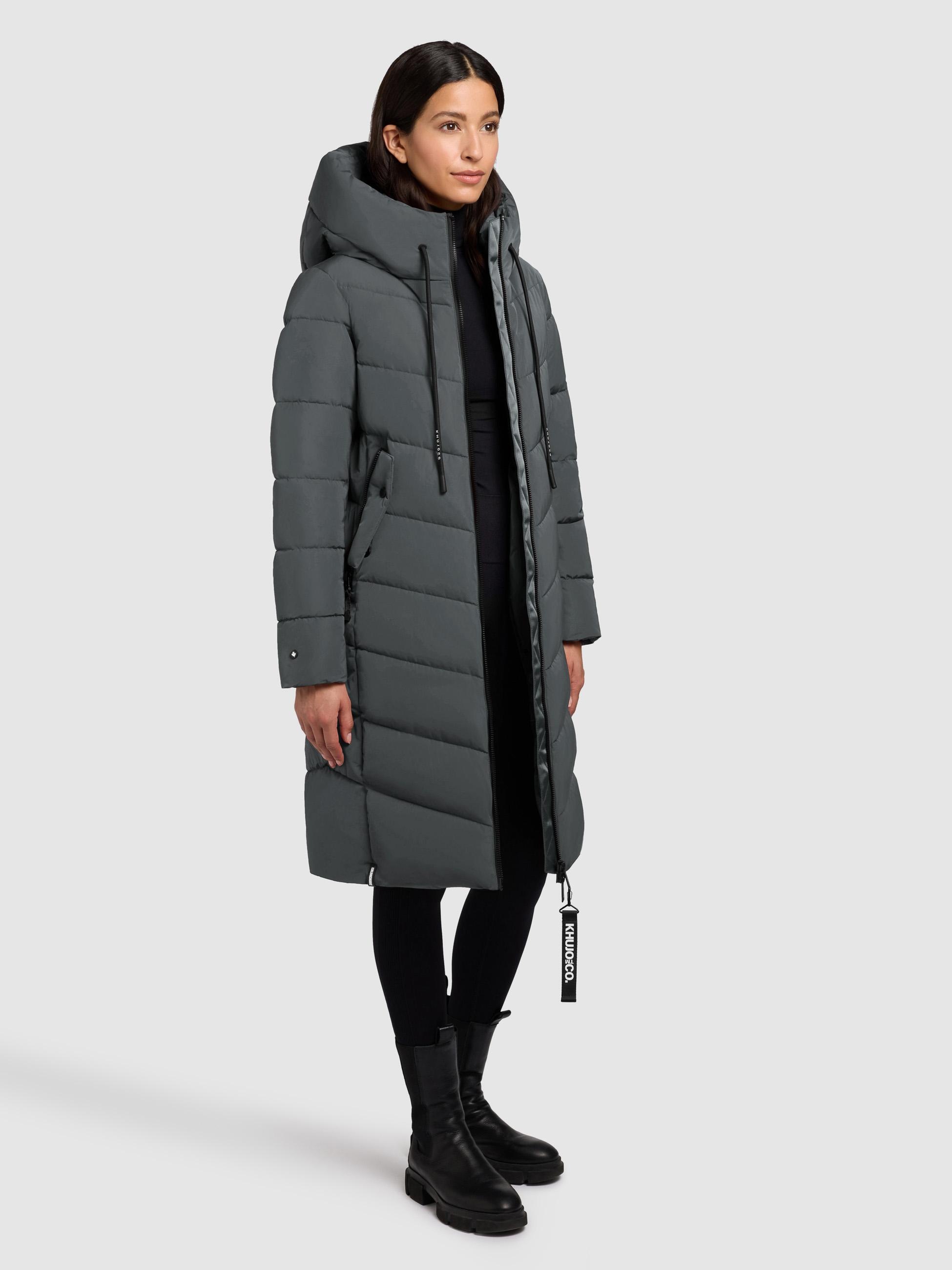 khujo Steppmantel »Mikia2-YM«, Warmer Damen Wintermantel mit hohem Kragen und Kapuze