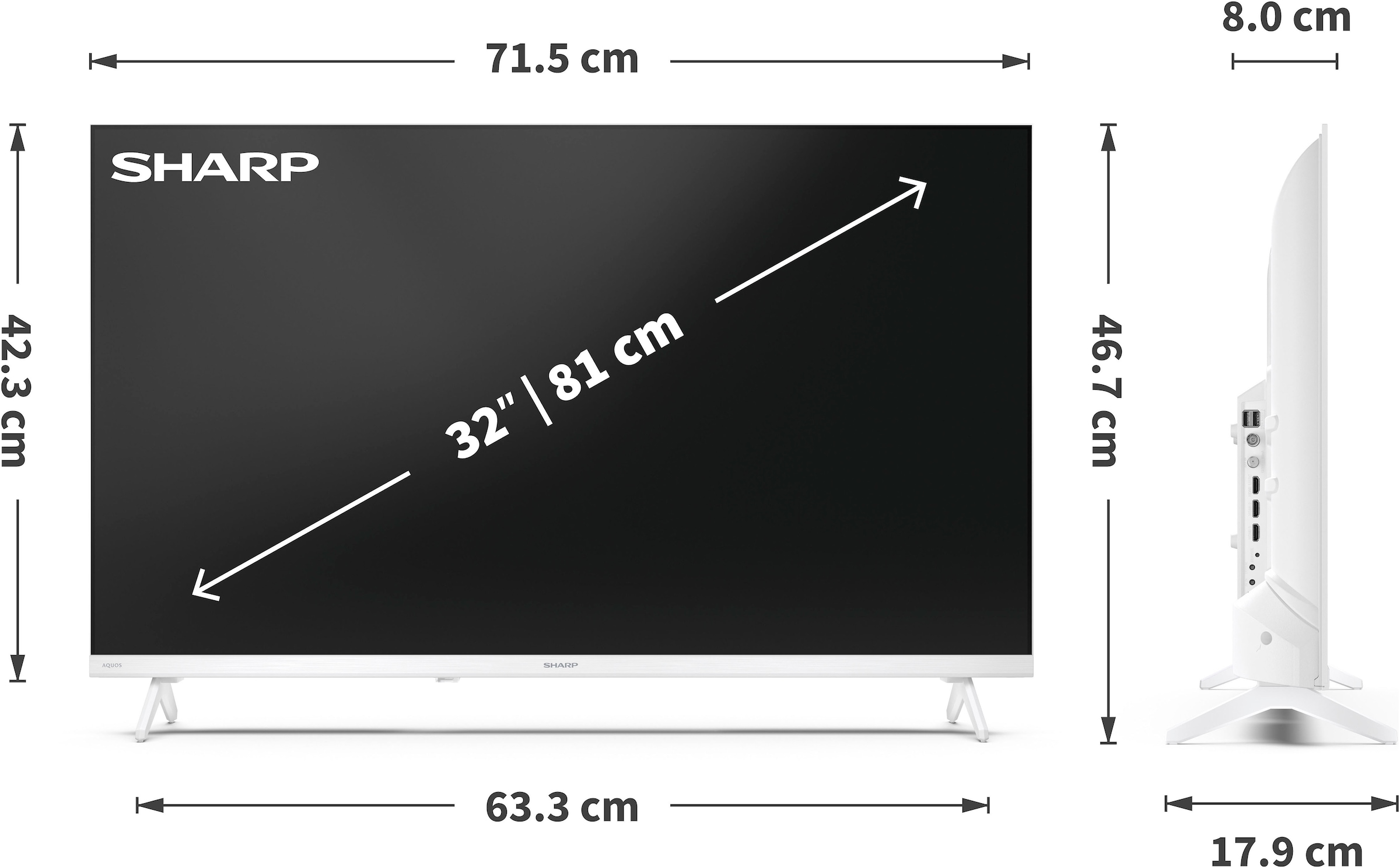 Sharp LED-Fernseher »1T-C32HFx« 80 cm/32 ″ Smart-TV
