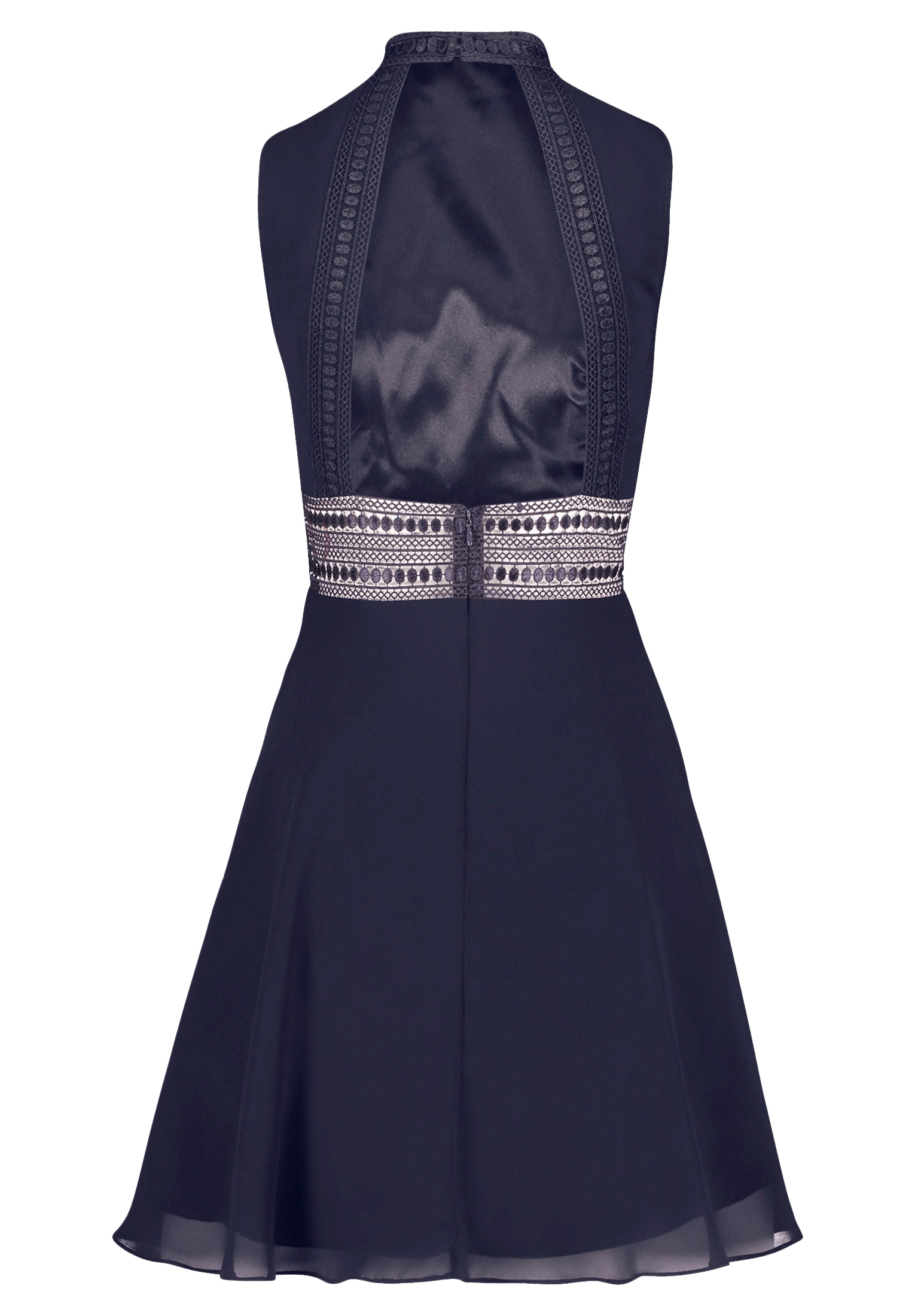 Vera Mont Cocktailkleid »Damen mit Spitzeneinsatz« Ohne Tasche Aufgesteppte Bänder