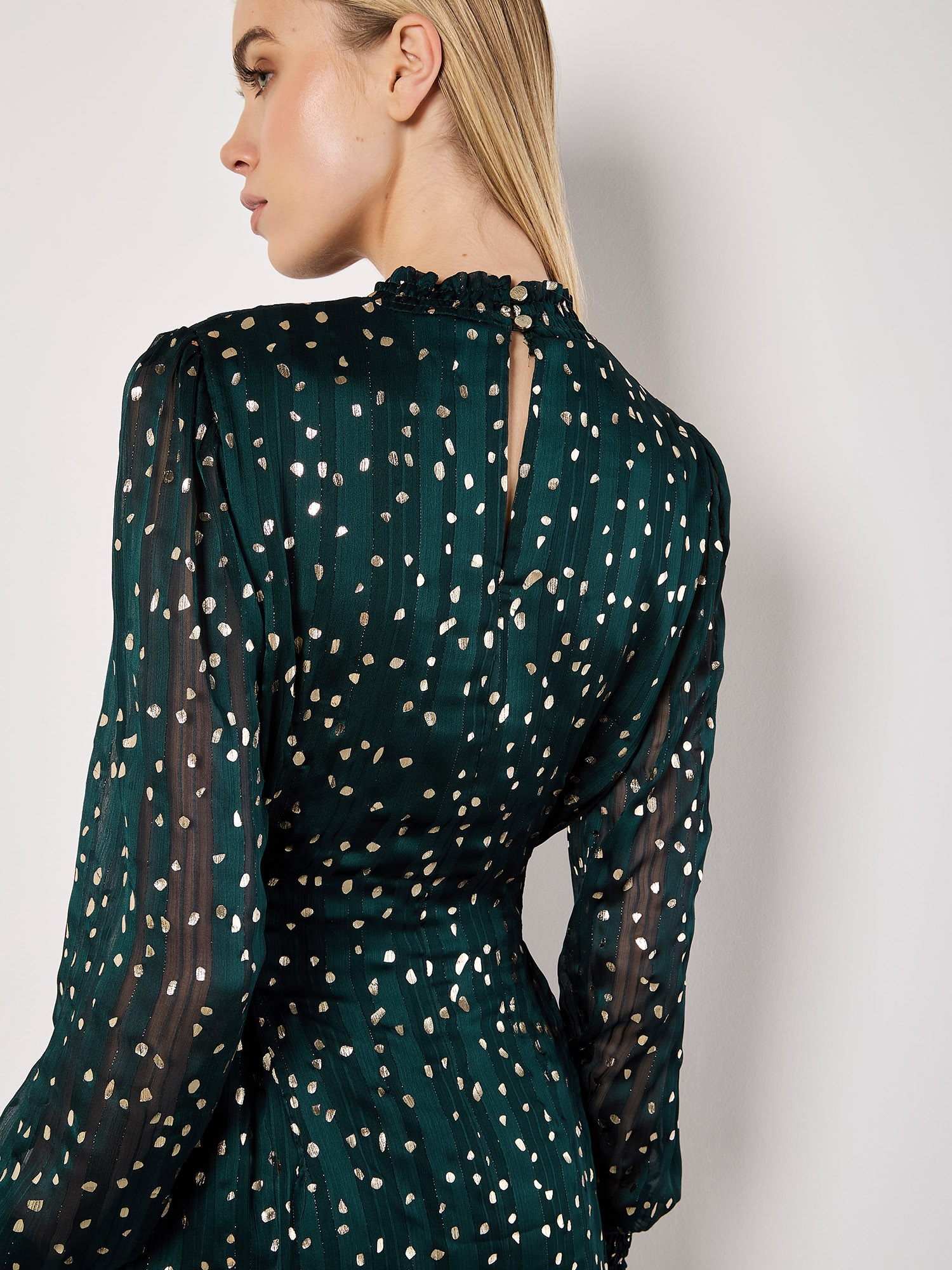 Apricot Minikleid »Plisseekleid« Stoffgürtel, 2 tlg. mit Punkten