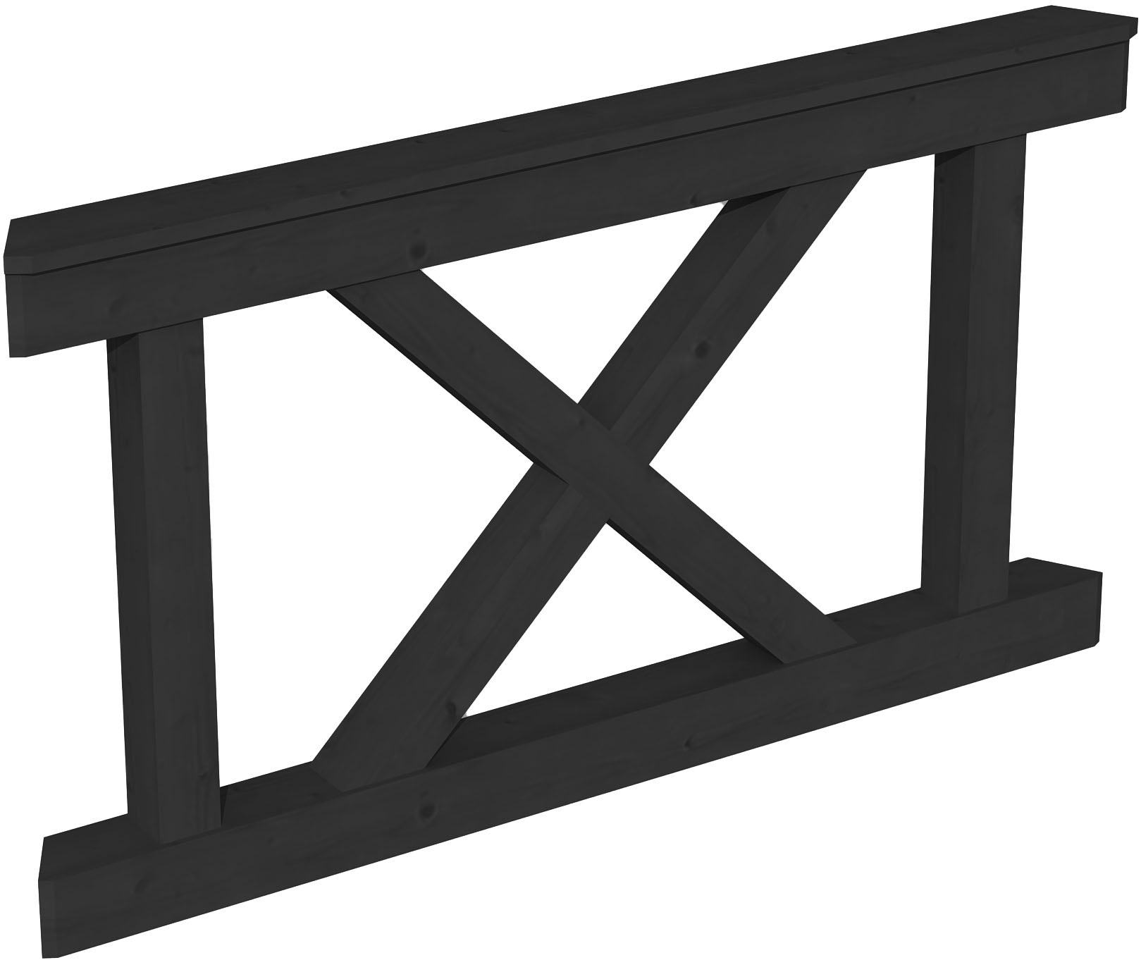 Brüstungsgel änder SKANHOLZ, H:84cm L:150cm, grau, Geländer, "Andreaskreuz"