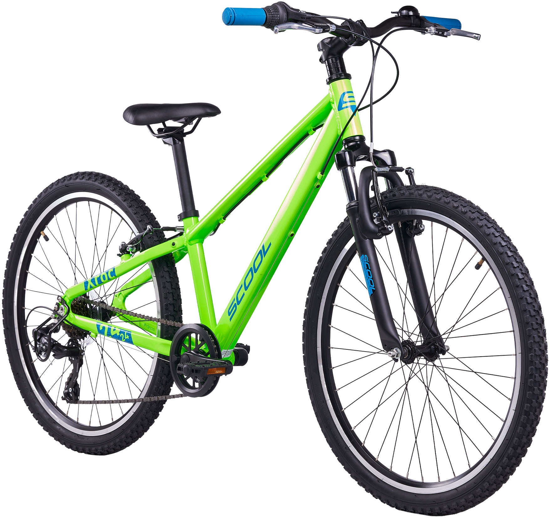 S’COOL Jugendfahrrad »S'COOL Xroc Pro 24-K7 Neon Green/Ocean« 7 Gang Shimano Kettenschaltung