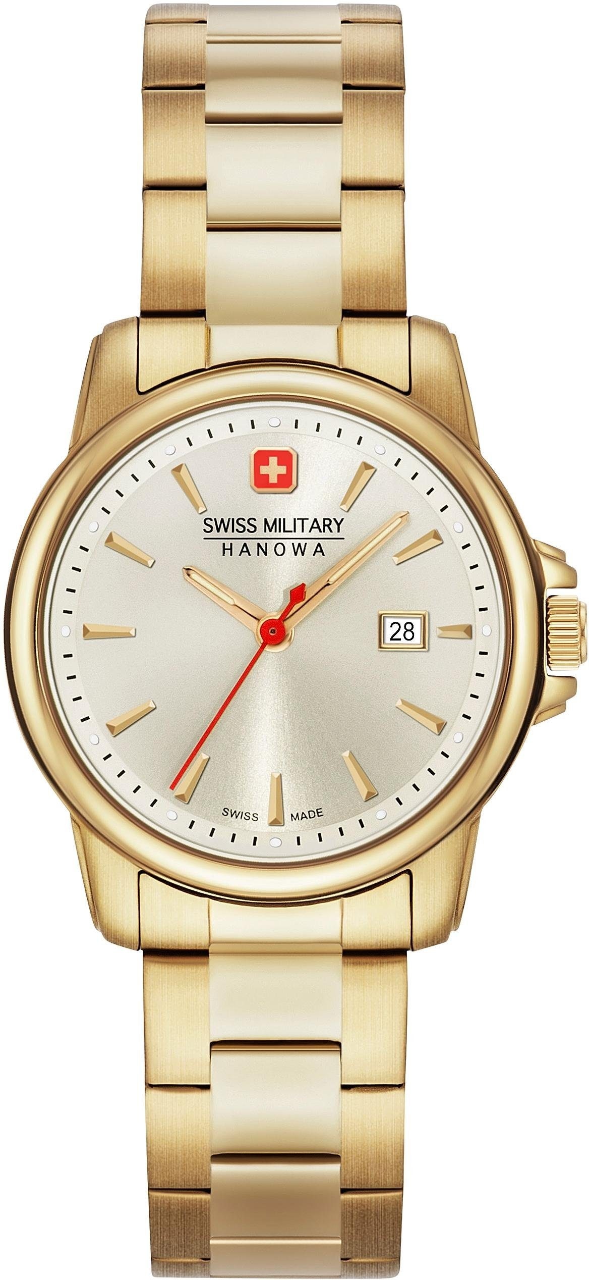 Swiss Military Hanowa Schweizer Uhr »SWISS RECRUIT LADY II, 06-7230.7.02.002«, Quarzuhr, Armbanduhr, Damenuhr, Swiss Made, Datum, Saphirglas, analog
