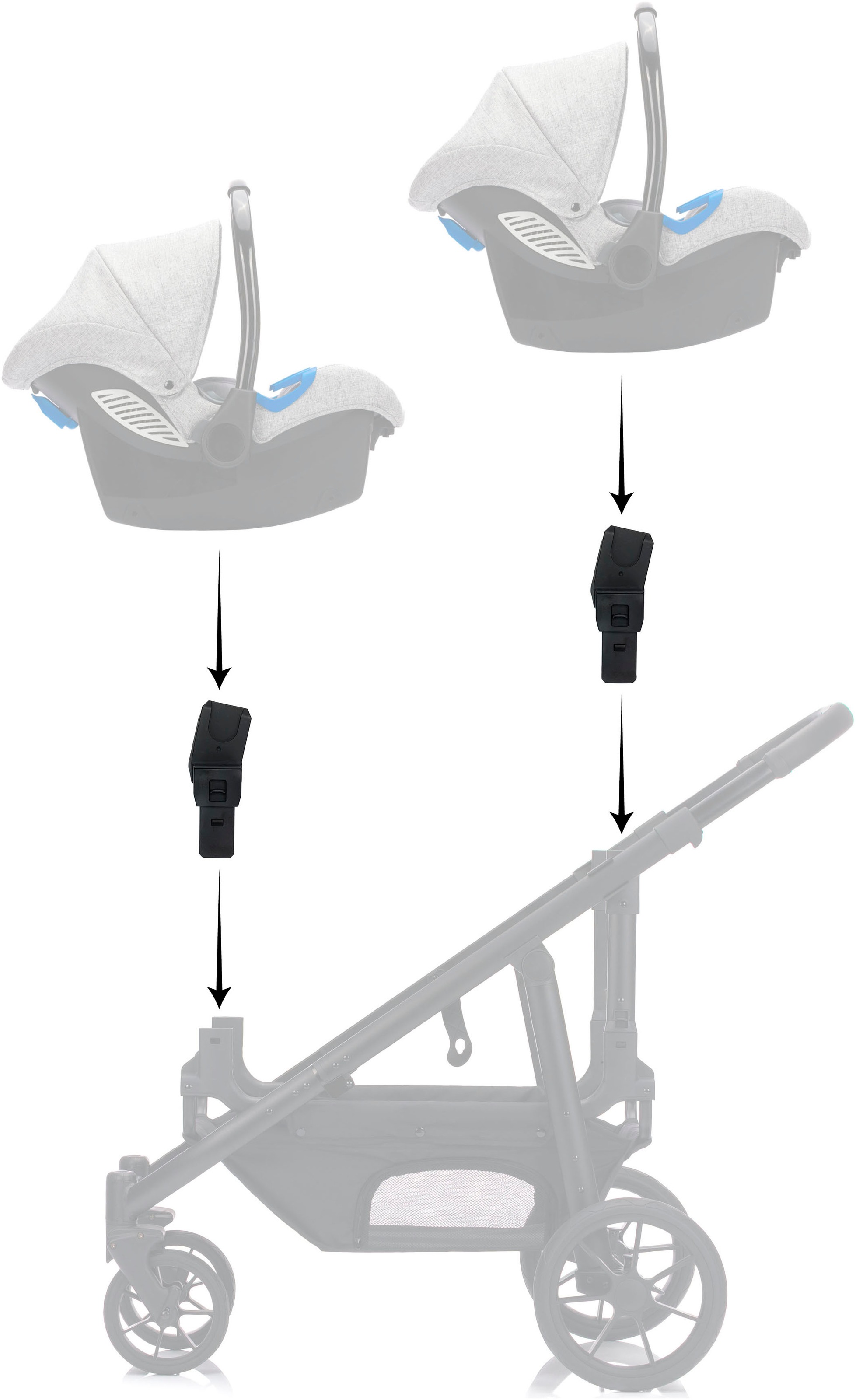 Fillikid Kinderwagen-Adapter »für Maxi Cosi, Cybex, fillikid Voyager und Two in One«, (2 St.)