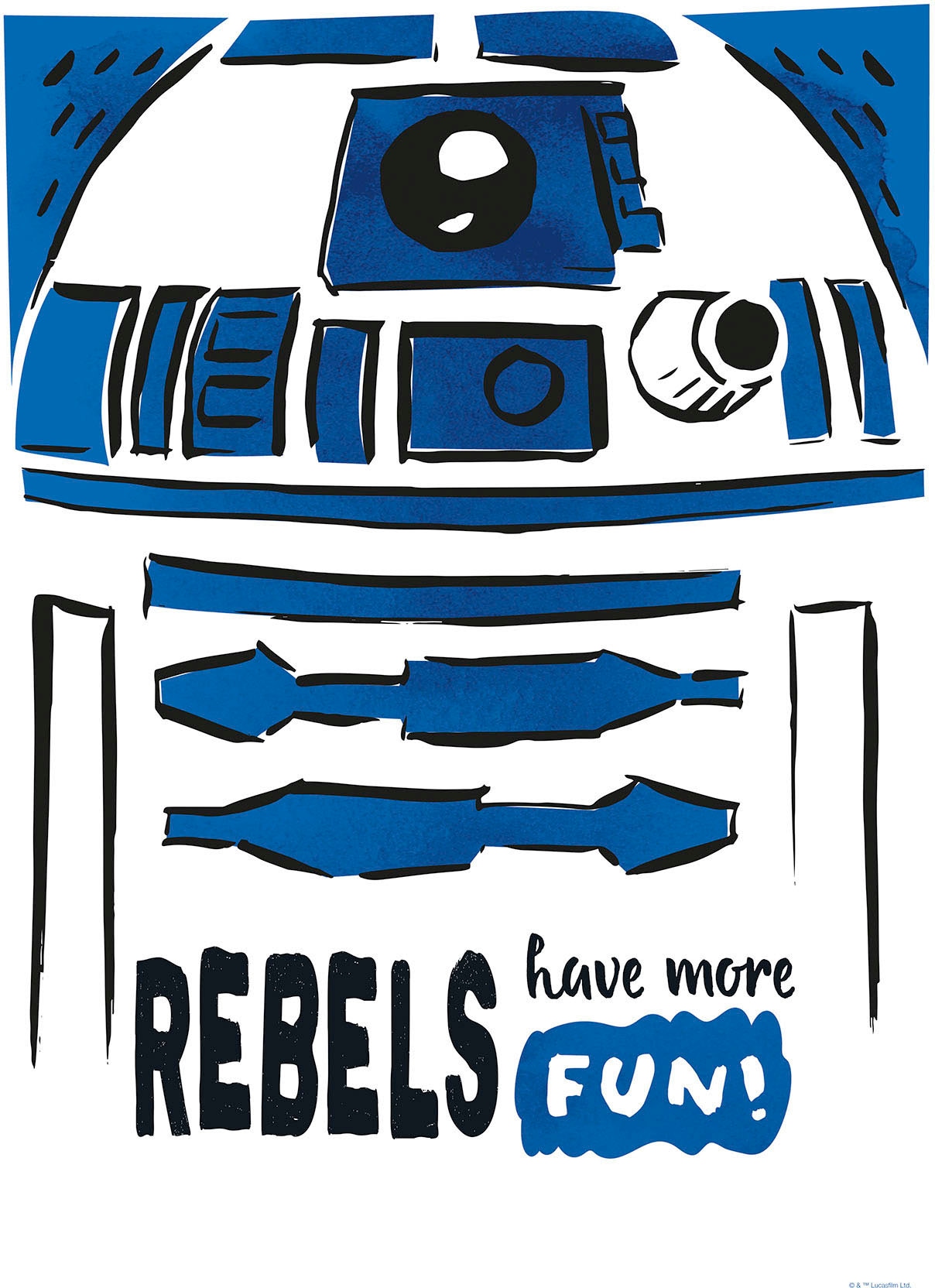 Komar Leinwandbild "Star Wars R2D2 More Fun - Größe 40 x 60 cm", Disney, (1 günstig online kaufen