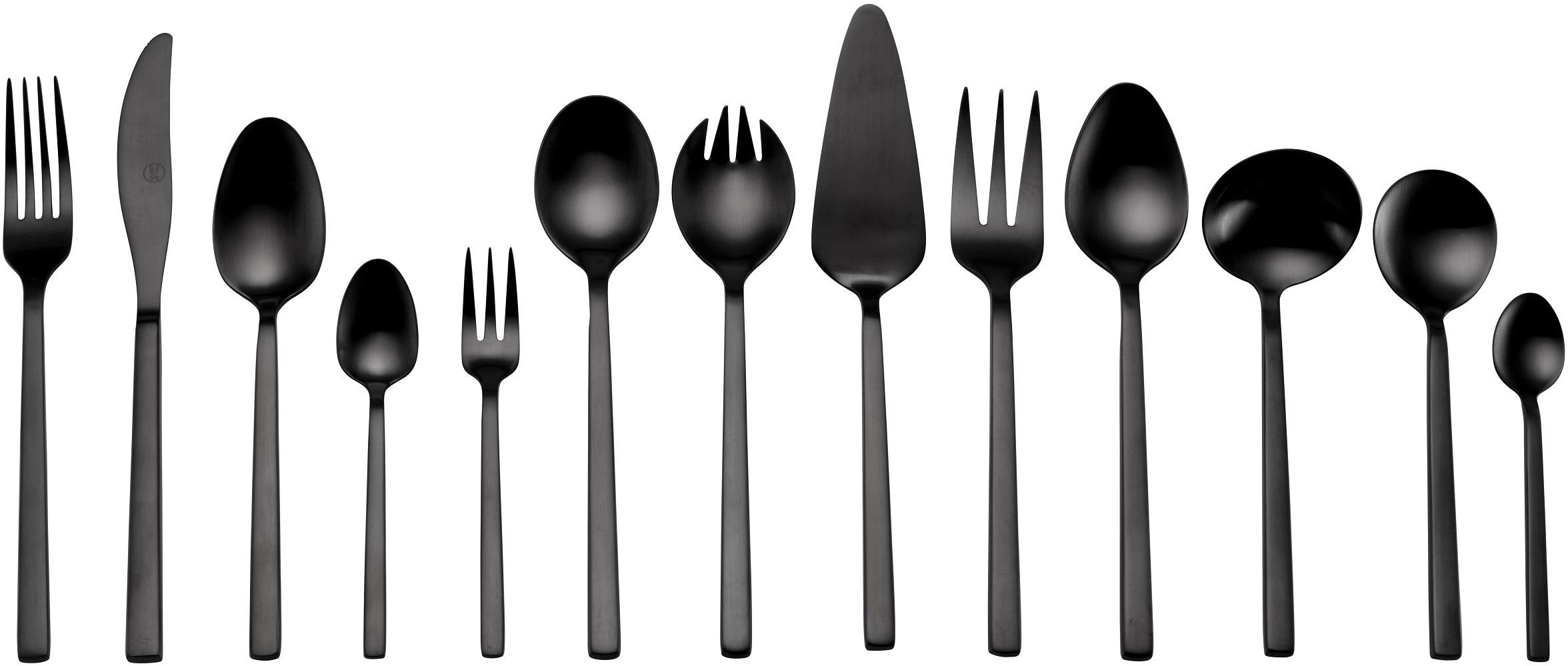 Guido Maria Kretschmer Home&Living Besteck-Set »Black Look«, (Set, 68 tlg.), Tafelbesteck, Präsentschachtel, PVD schwarz mattiert