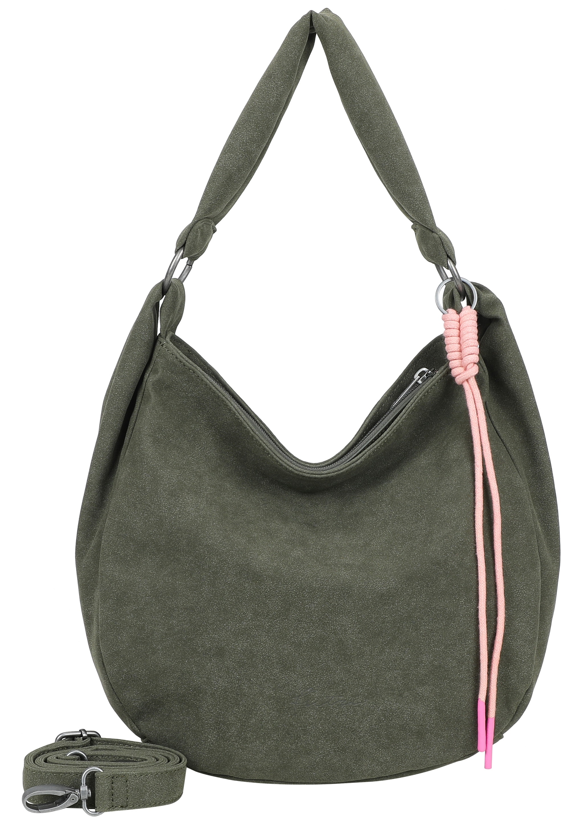 Fritzi aus Preußen Schultertasche »Sue01 Suede Jacky Soft Dark Olive« mit verstellbarem Schultergurt