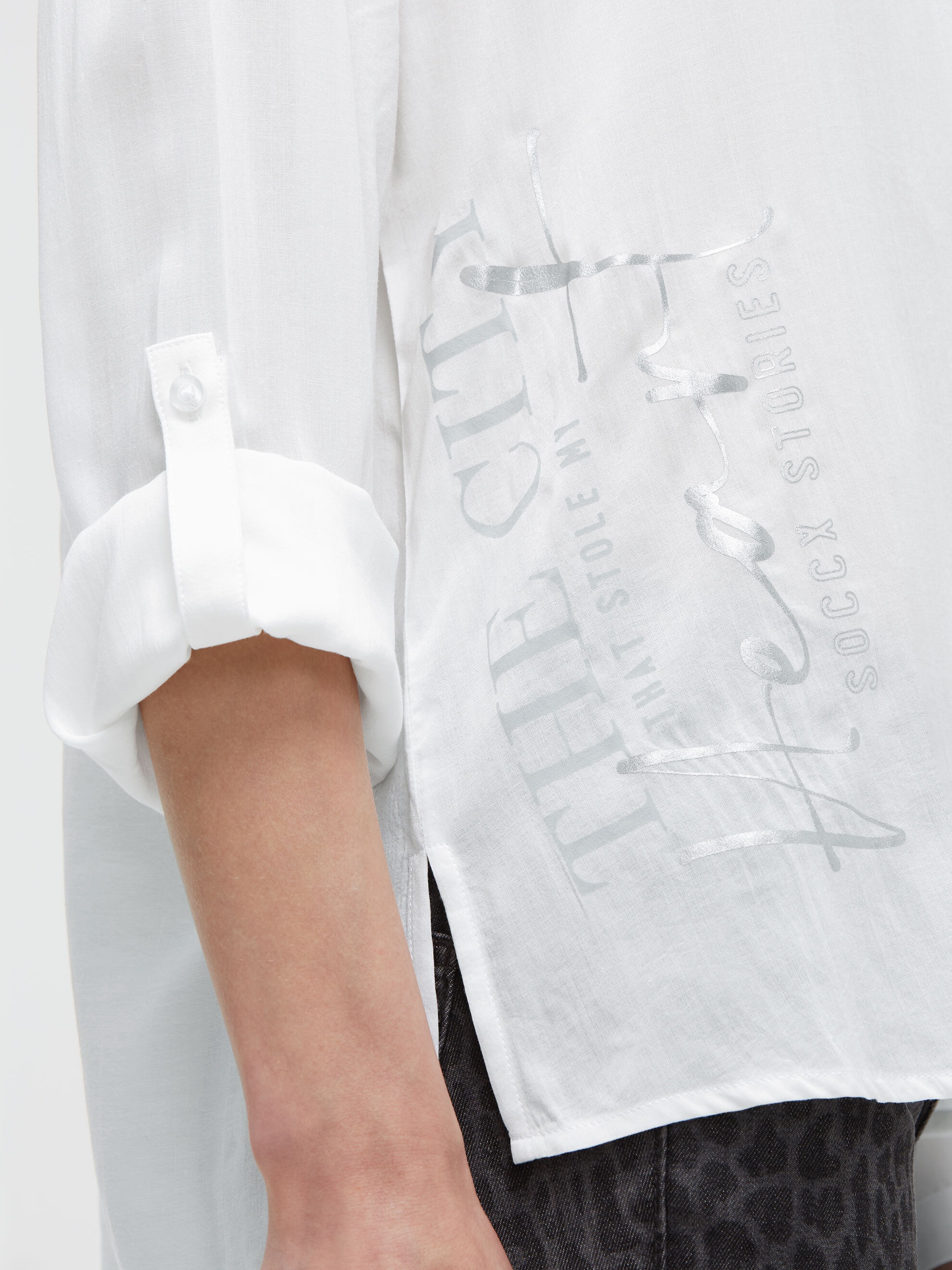SOCCX Schlupfbluse im Turn-Up-Look