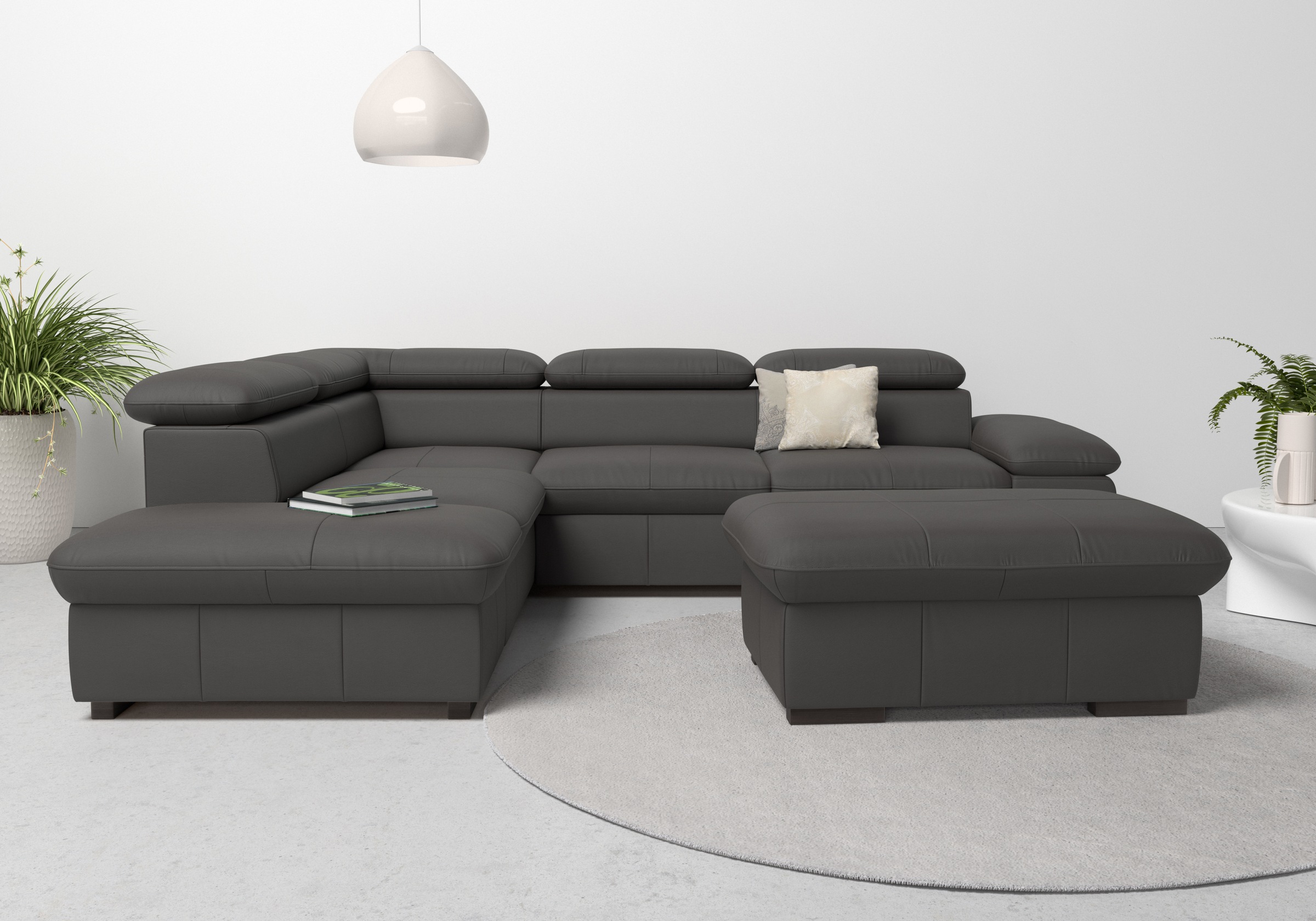 OTTO home Ecksofa "Alberto L-Form" mit Kopfteilverstellung, wahlweise mit Schlaffunktion