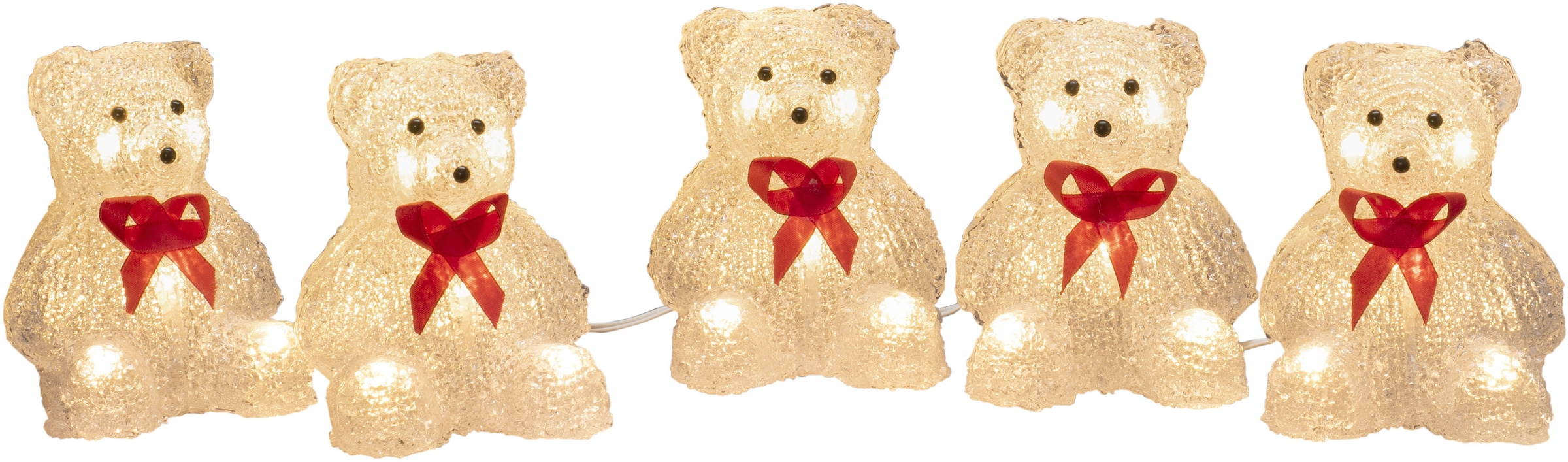 KONSTSMIDE Bären 5-er | LED Acryl »Weihnachtsdeko LED-Lichterkette kaufen warm 40 Set, St.-flammig, BAUR Dioden weiße aussen«, 40