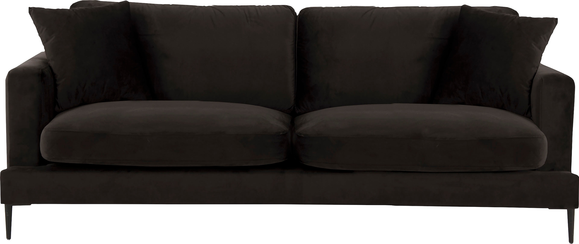 Leonique 3-Sitzer »Cozy elegantes Designsofa, Maße B/T/H: 211/97/80 cm«, mit losen Kissen und Metallbeinen