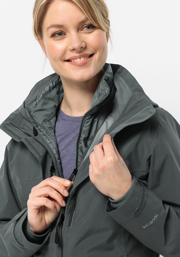 Jack Wolfskin 3-in-1-Funktionsjacke »LUNTAL 3IN1 JKT W«, mit Kapuze