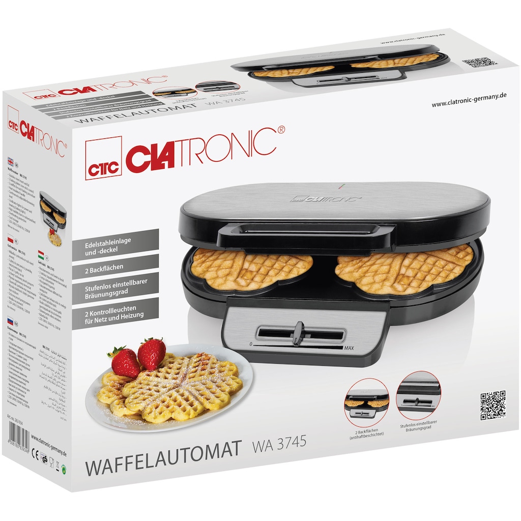 CLATRONIC Waffeleisen »WA 3745«, 1200 W