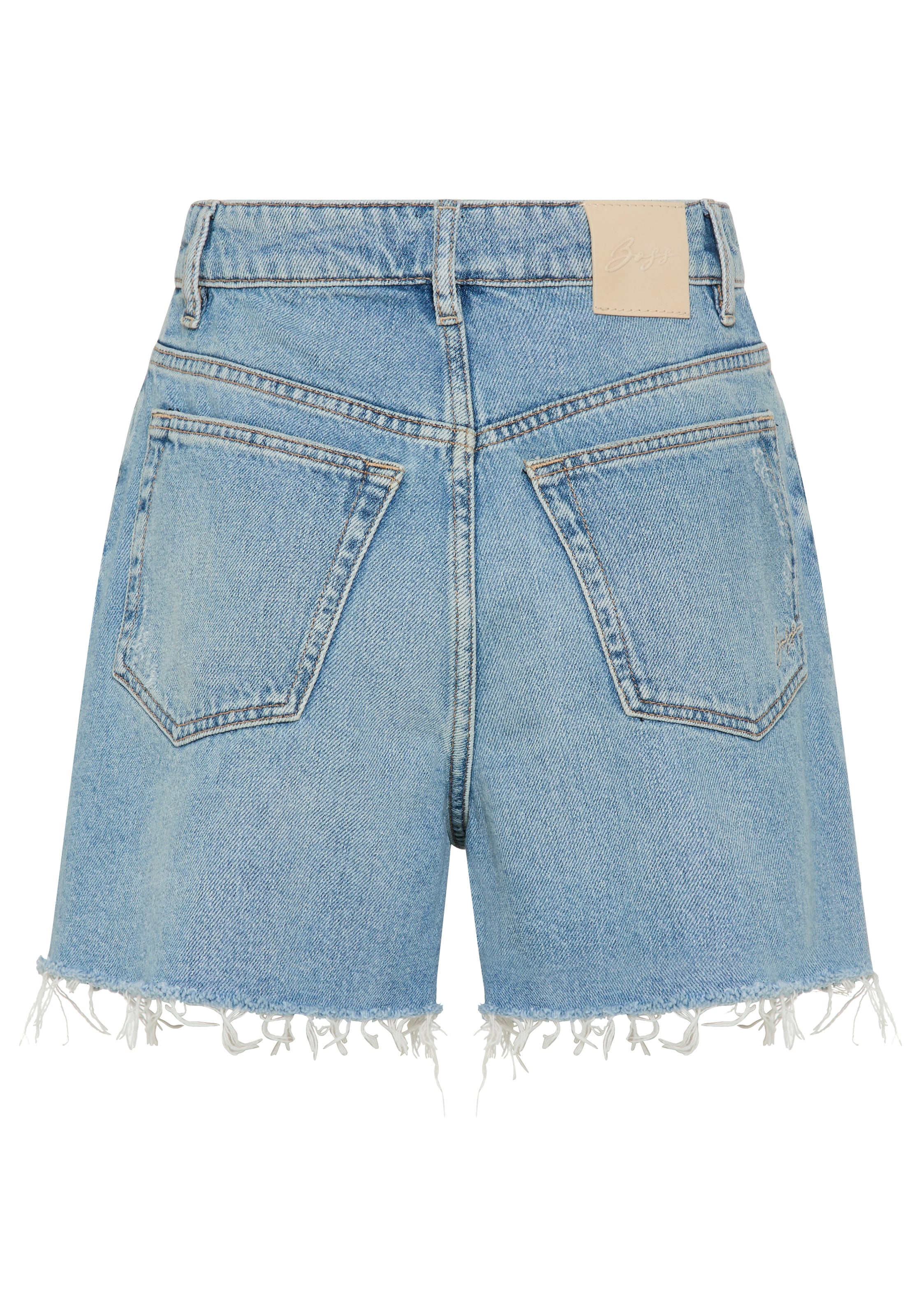 BOSS ORANGE Jeansshorts »SHORTS Premium Damenmode« mit dezenter Used-Optik, High Rise