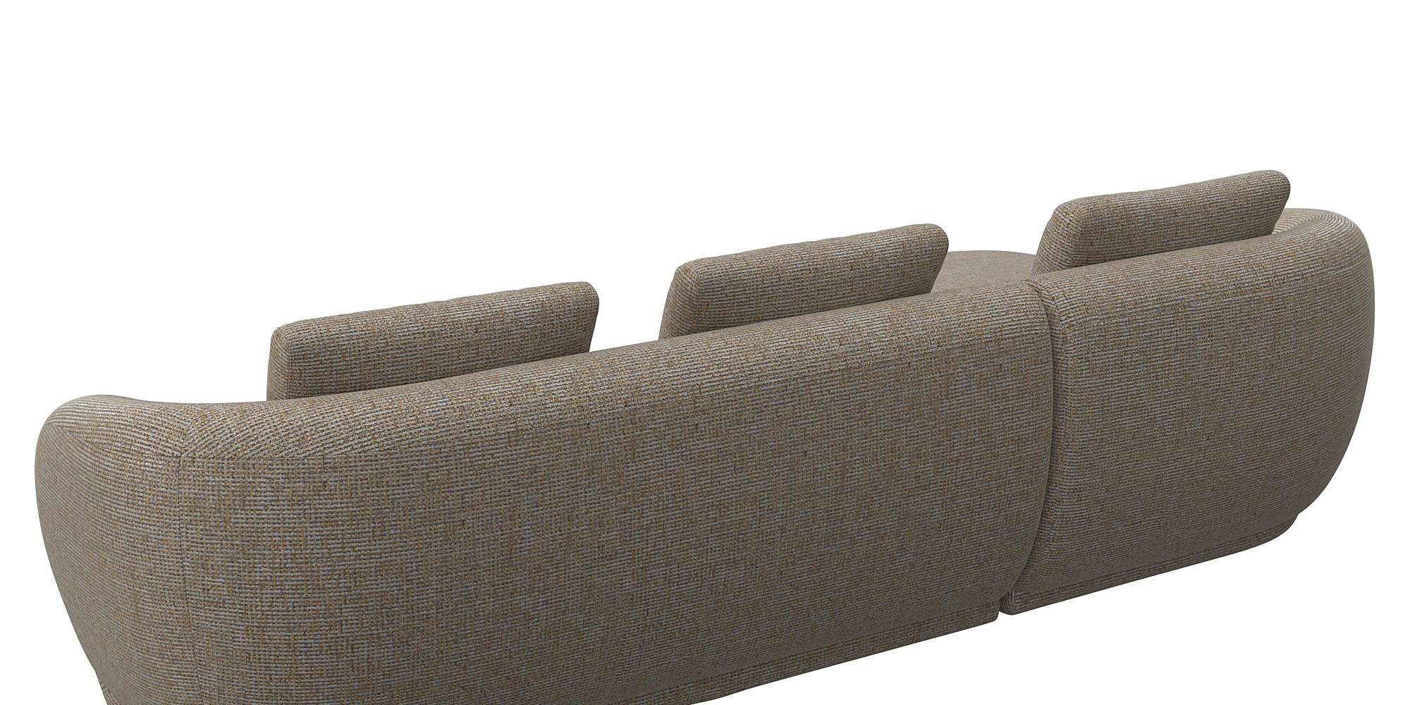 FLEXLUX Wohnlandschaft »Torino, rund, L-Form, Sofa-Ecke mit Recamiere, Longchair-Sofa«, Modernes, organisches Sofa-Design, Kaltschaum, Wellenunterfederung