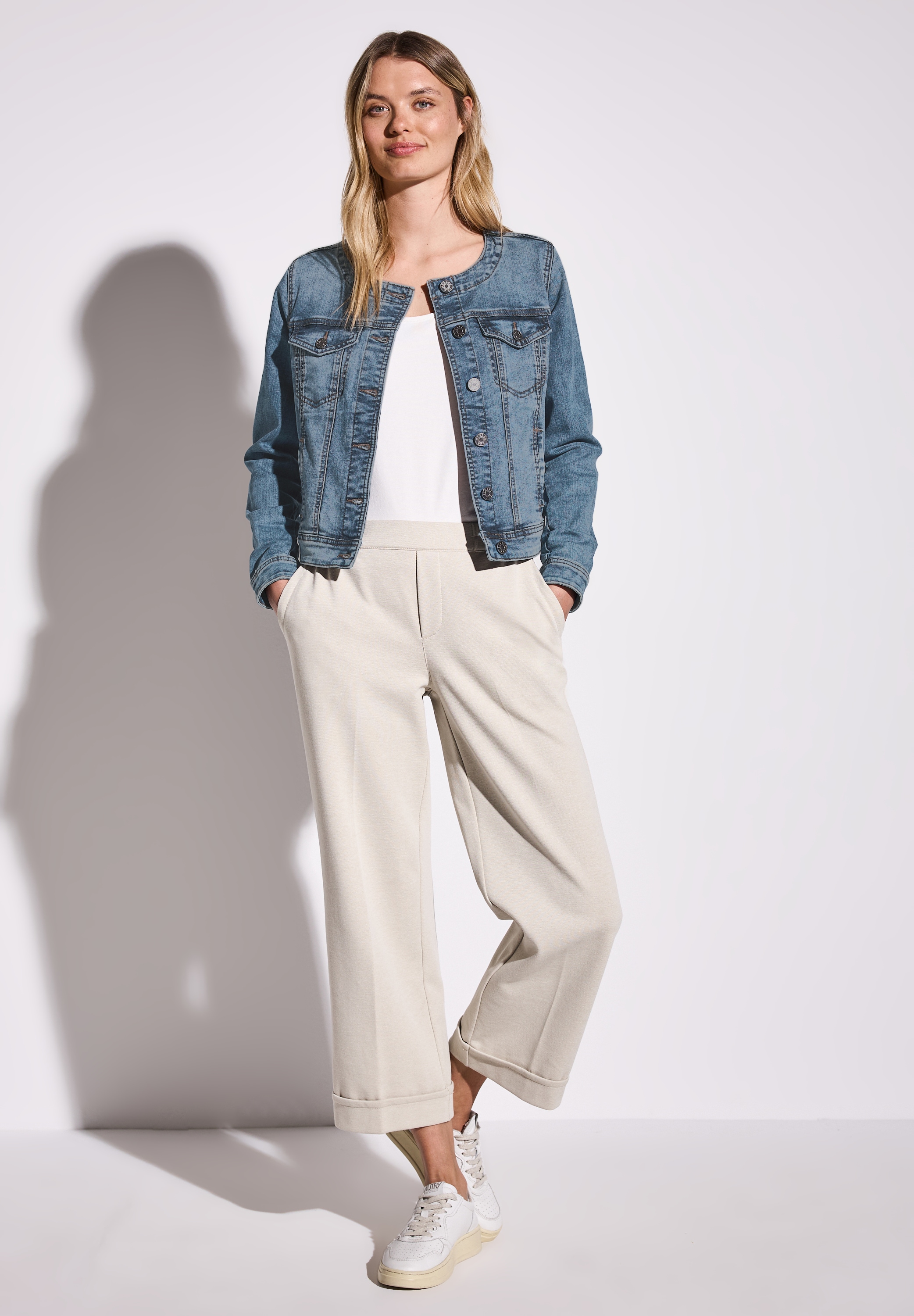 STREET ONE Jeansjacke, ohne Kapuze, mit Rundhalsausschnitt