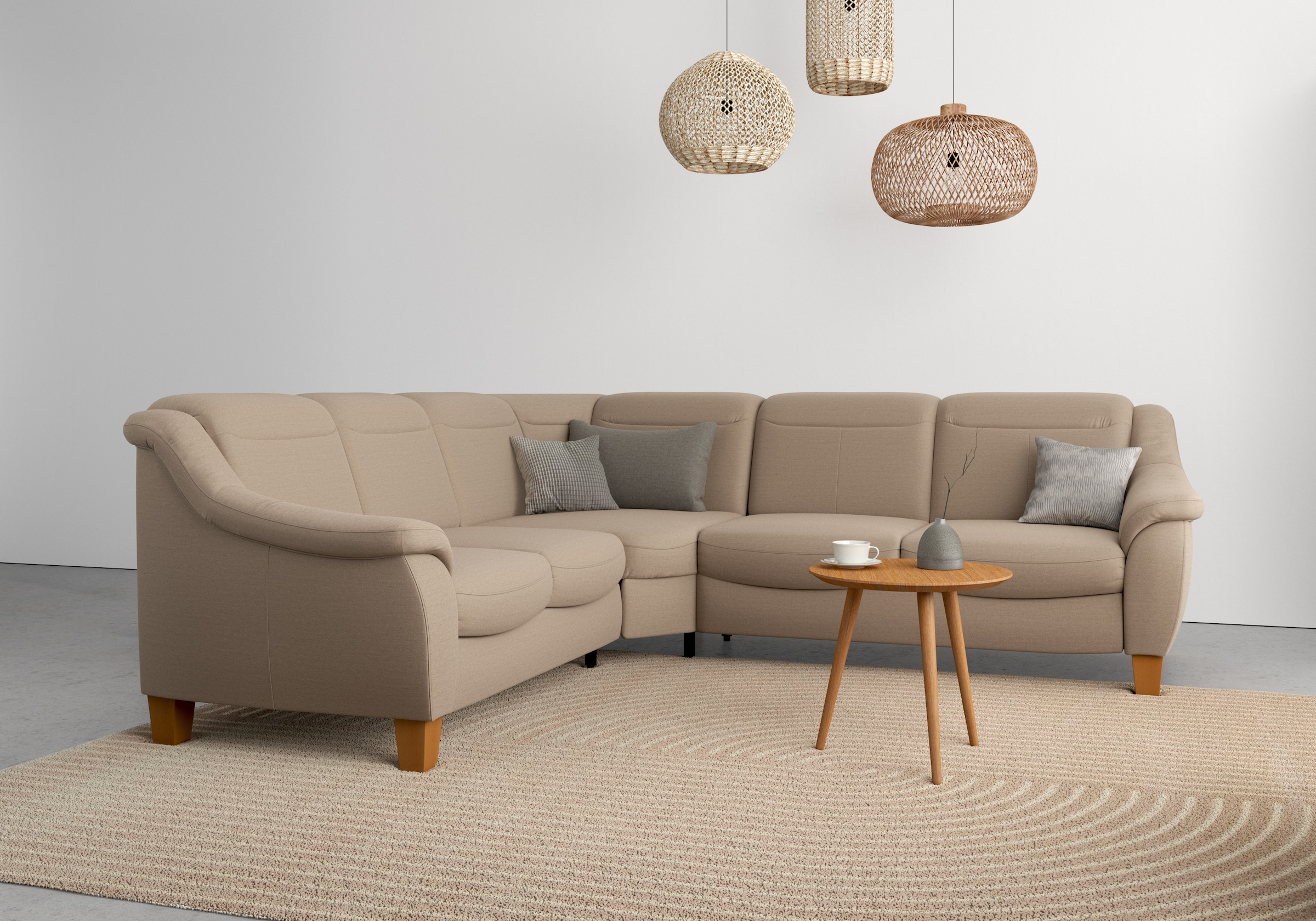 Home affaire Ecksofa "Caldera L-Form" Federkern, wahlweise mit Kopfteilvers günstig online kaufen