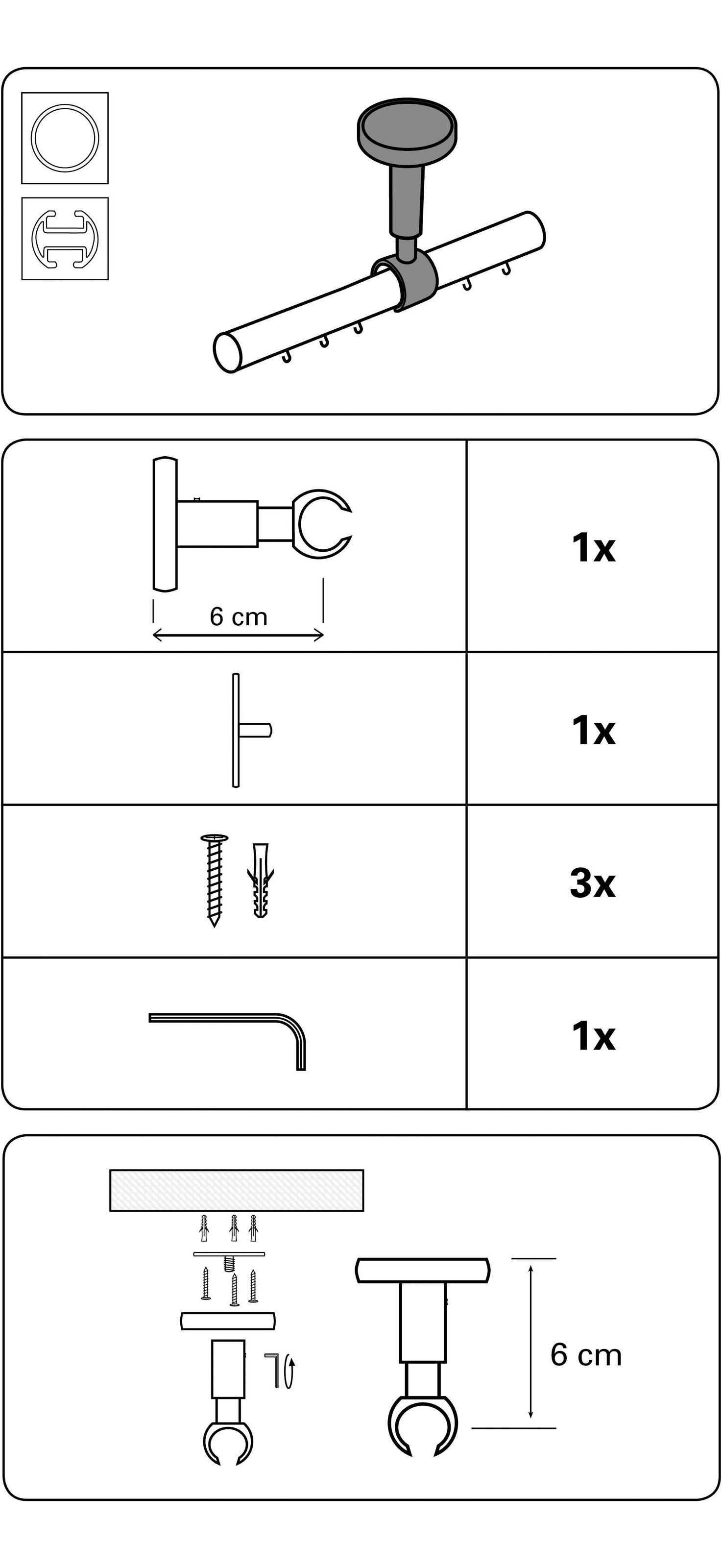 GARDINIA Deckenträger für Gardinenstangen "Kira" Serie Gardinenstange Kira günstig online kaufen