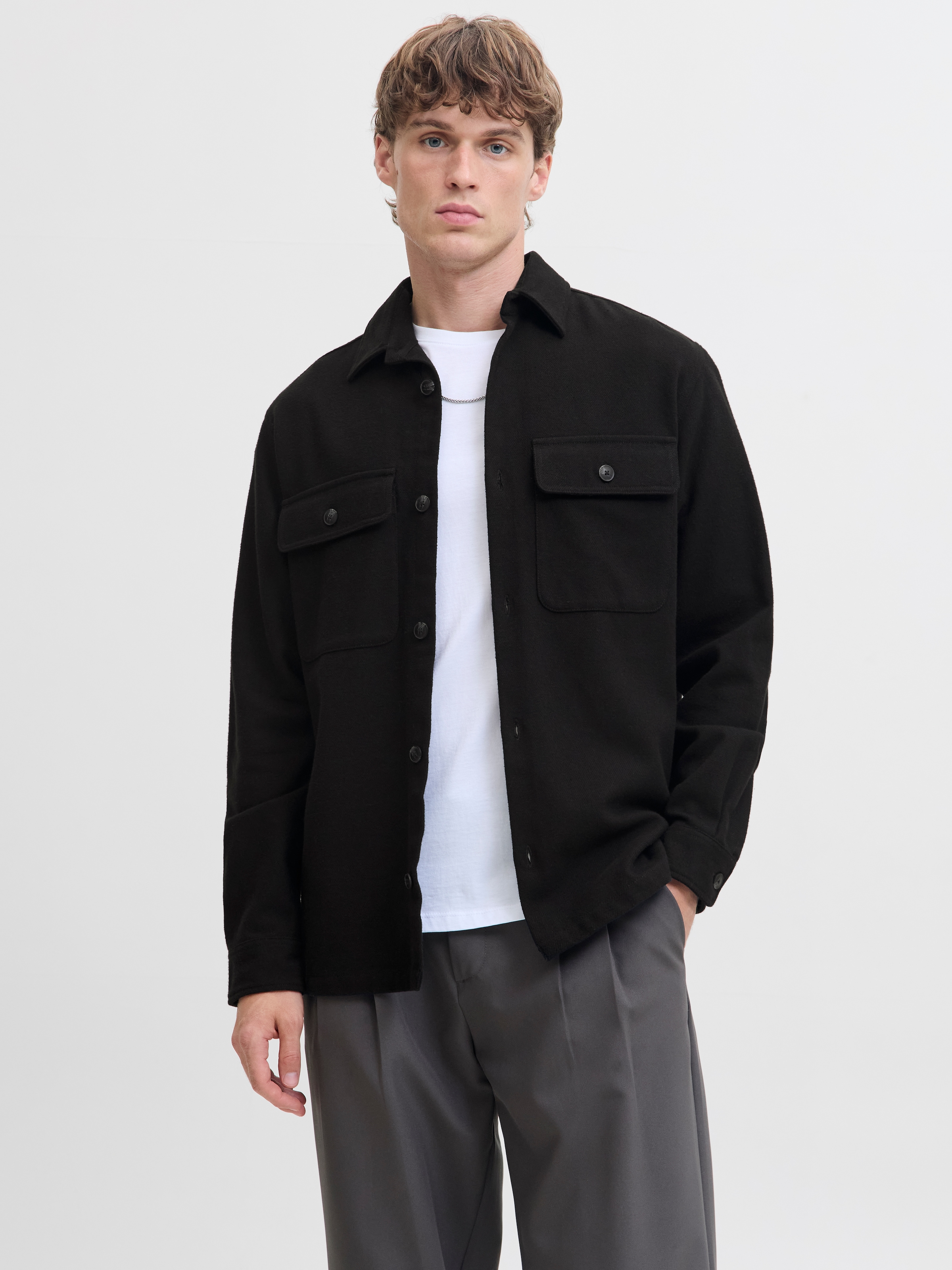 Jack & Jones Langarmhemd "JPRRAYLE MELANGE SOLID L/S OVERSHIRT SN" günstig online kaufen