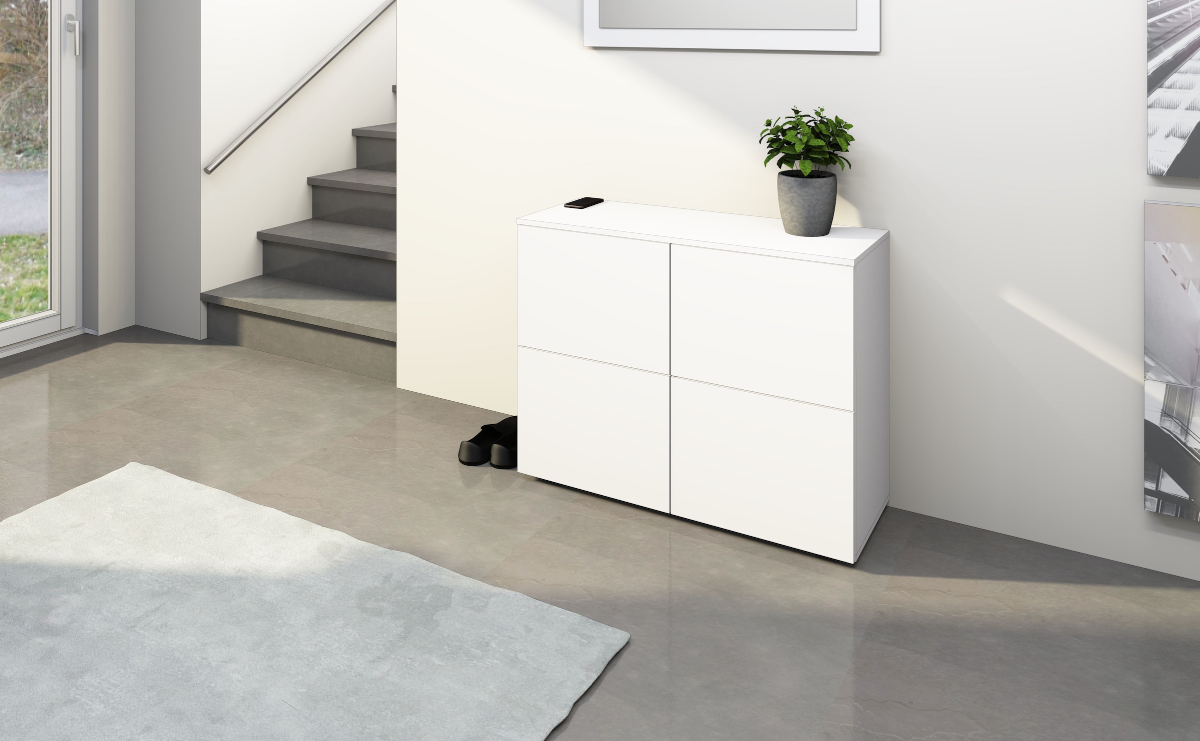 borchardt Möbel Kommode »Rova«, Breite 93 cm, 4-türig, Kommode mit viel Stauraum, weiß-matt