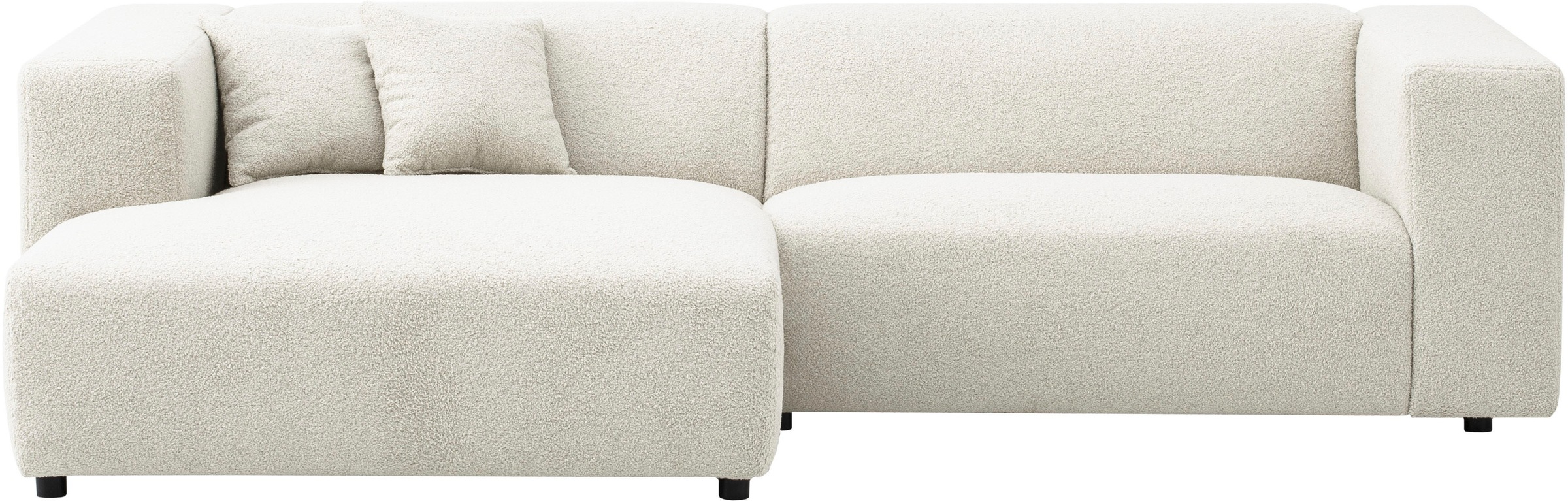 andas Ecksofa »BAKELS, L-Form in Cord oder Boucle-Stoff, moderne Couch«, wahlweise Recamiere rechts/links, bequemer Sitzkomfort