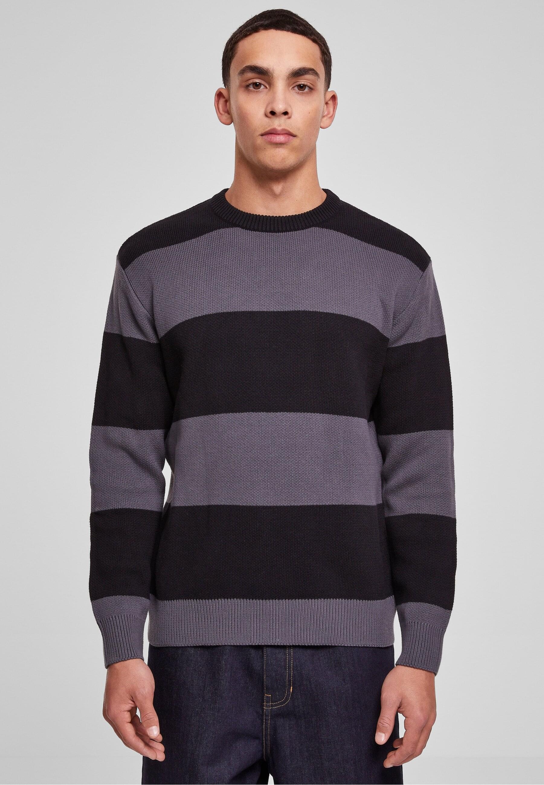 URBAN CLASSICS Rundhalspullover »Urban Classics Herren Heavy Oversized Striped Sweatshirt«, (1 tlg.)