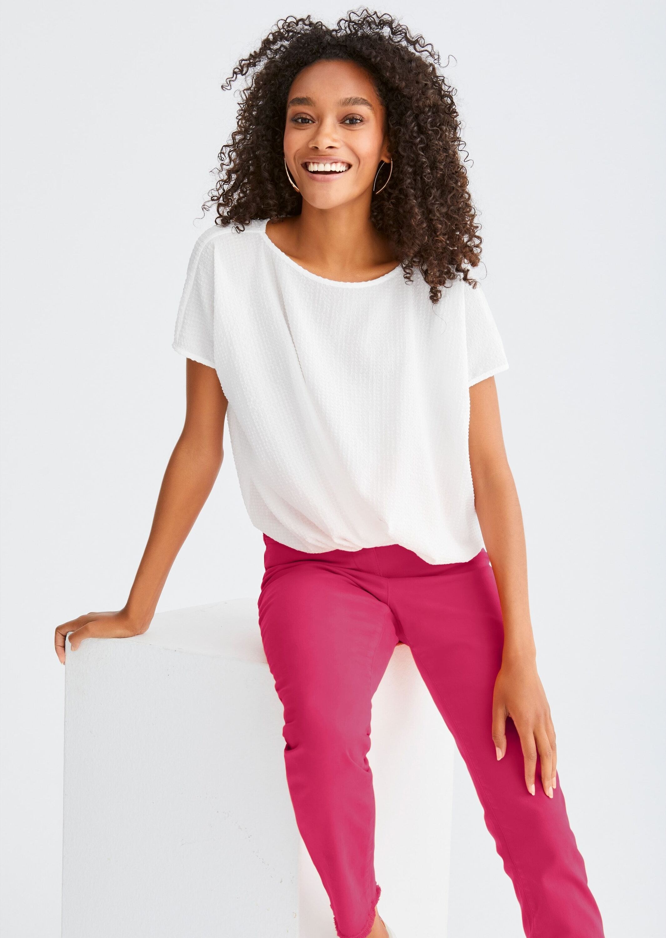 MADELEINE »Jeans Mid Waist Skinny-Hose mit Fransen« mit Fransensaum