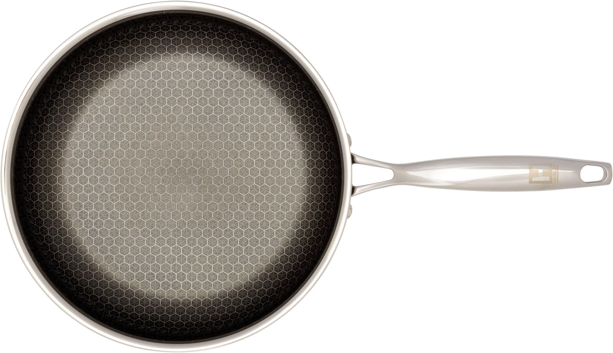HENSSLERS Pfannen-Set »HENSSLERS Bratpfannen-Set, Ø 24 und 28 cm, inkl. Deckel«, Edelstahl, (4 tlg.), mit Wabenstruktur